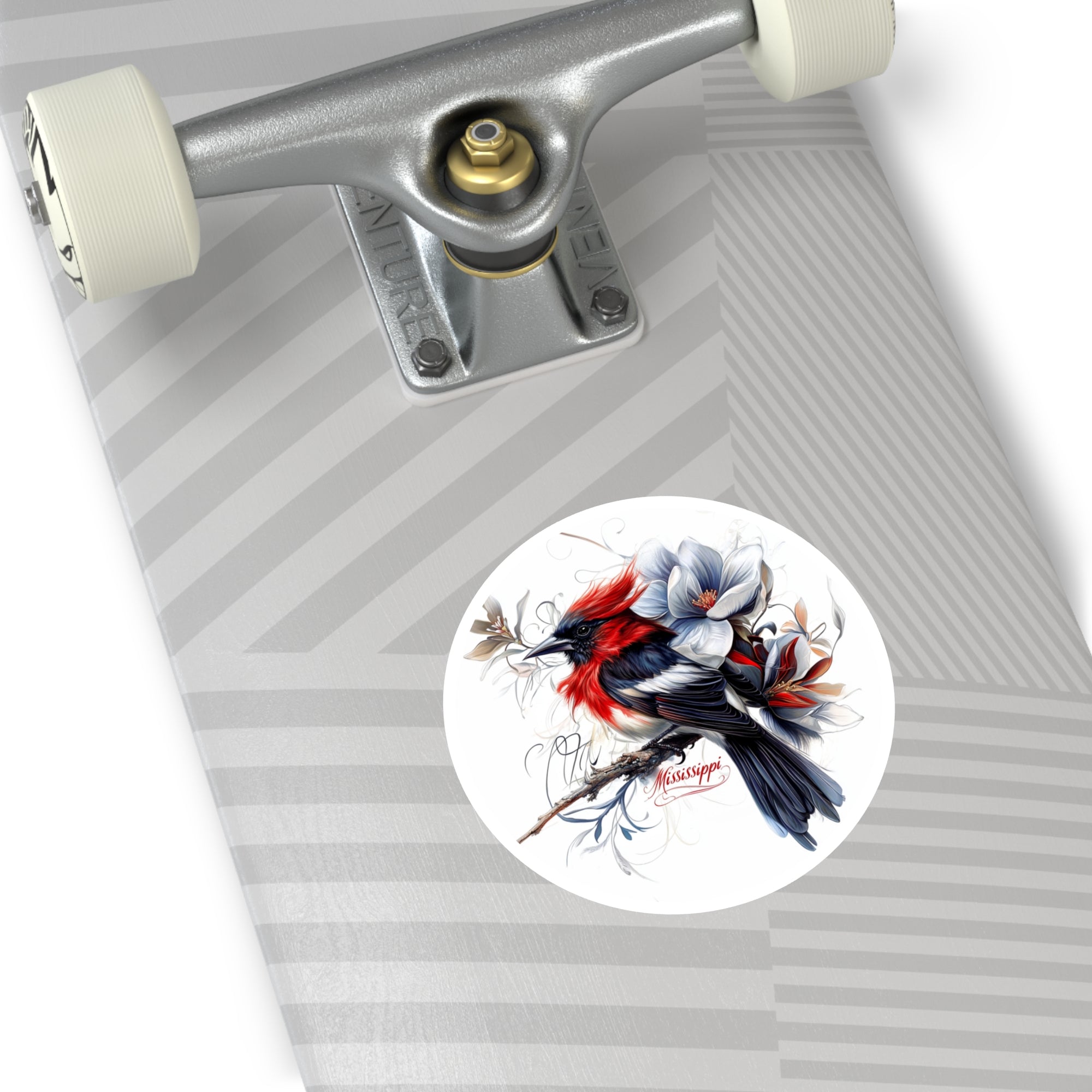 Mississippi Mockingbird Sticker, State Bird Art, Magnolia Design, Floral Theme