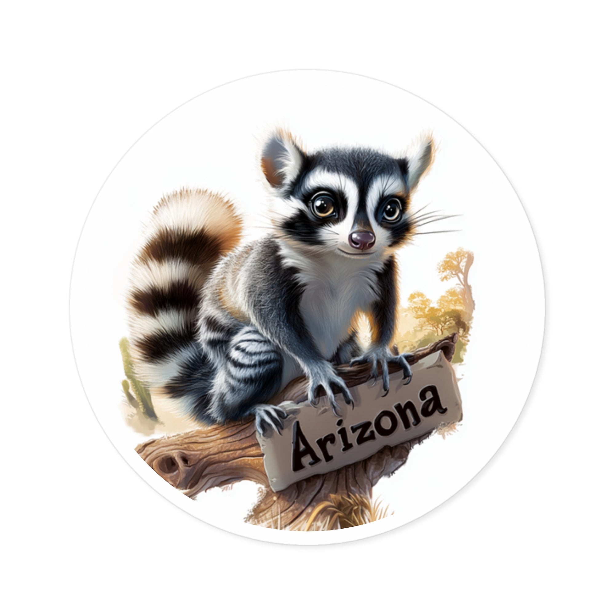 Arizona Ringtail, Desert Wildlife Sticker, Laptop or Water Bottle, State Animal Art