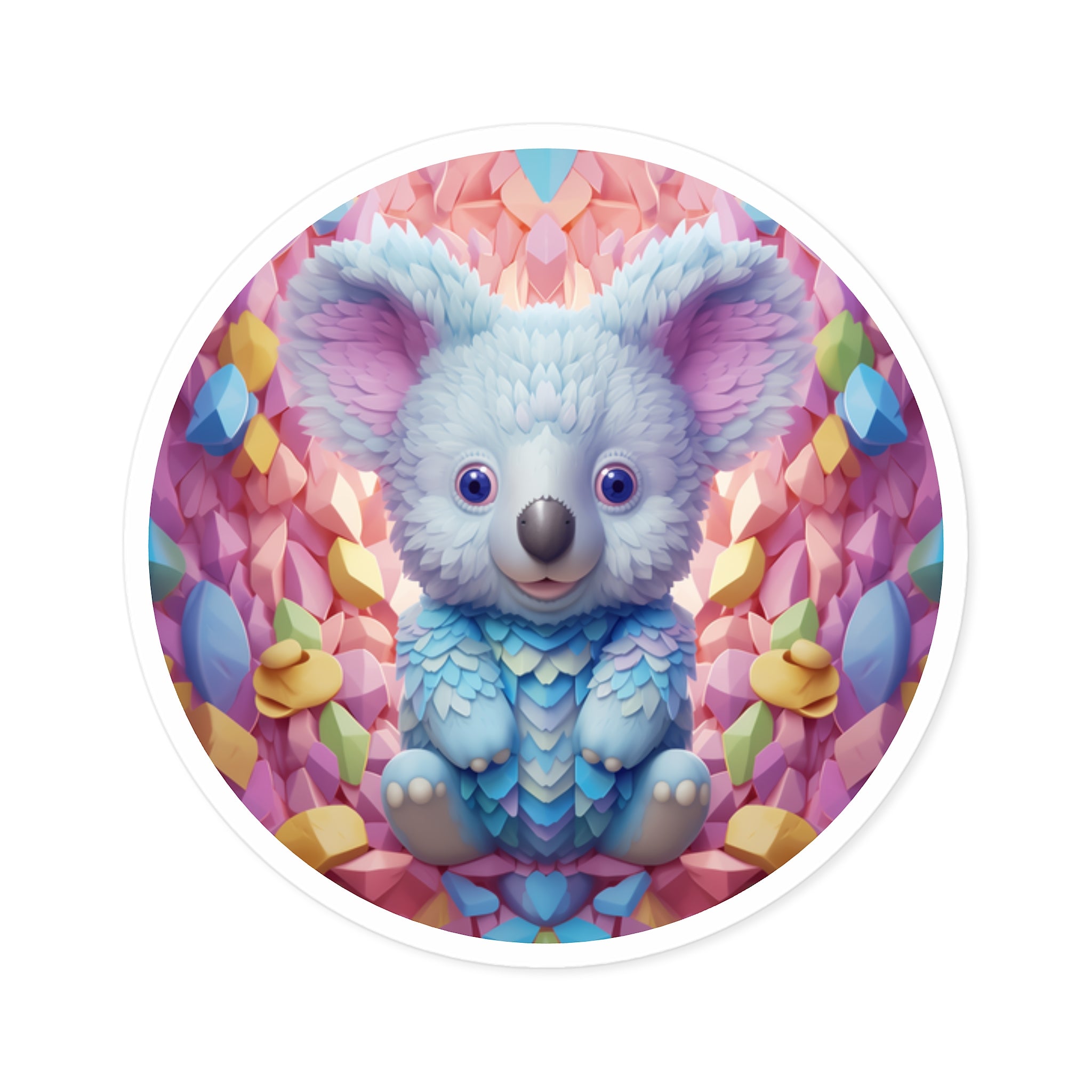 Colorful Koala, Fantasy Sticker, Cute Animal, Whimsical Art