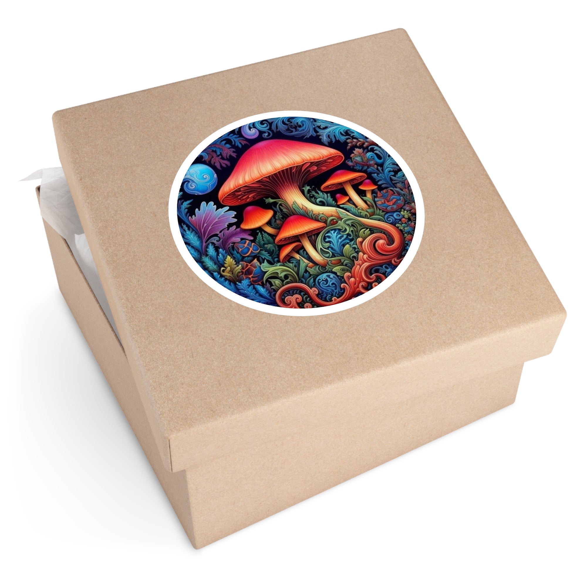 Psychedelic Jelly Mushroom Sticker, Trippy Art, Abstract Design, Vivid Fantasy