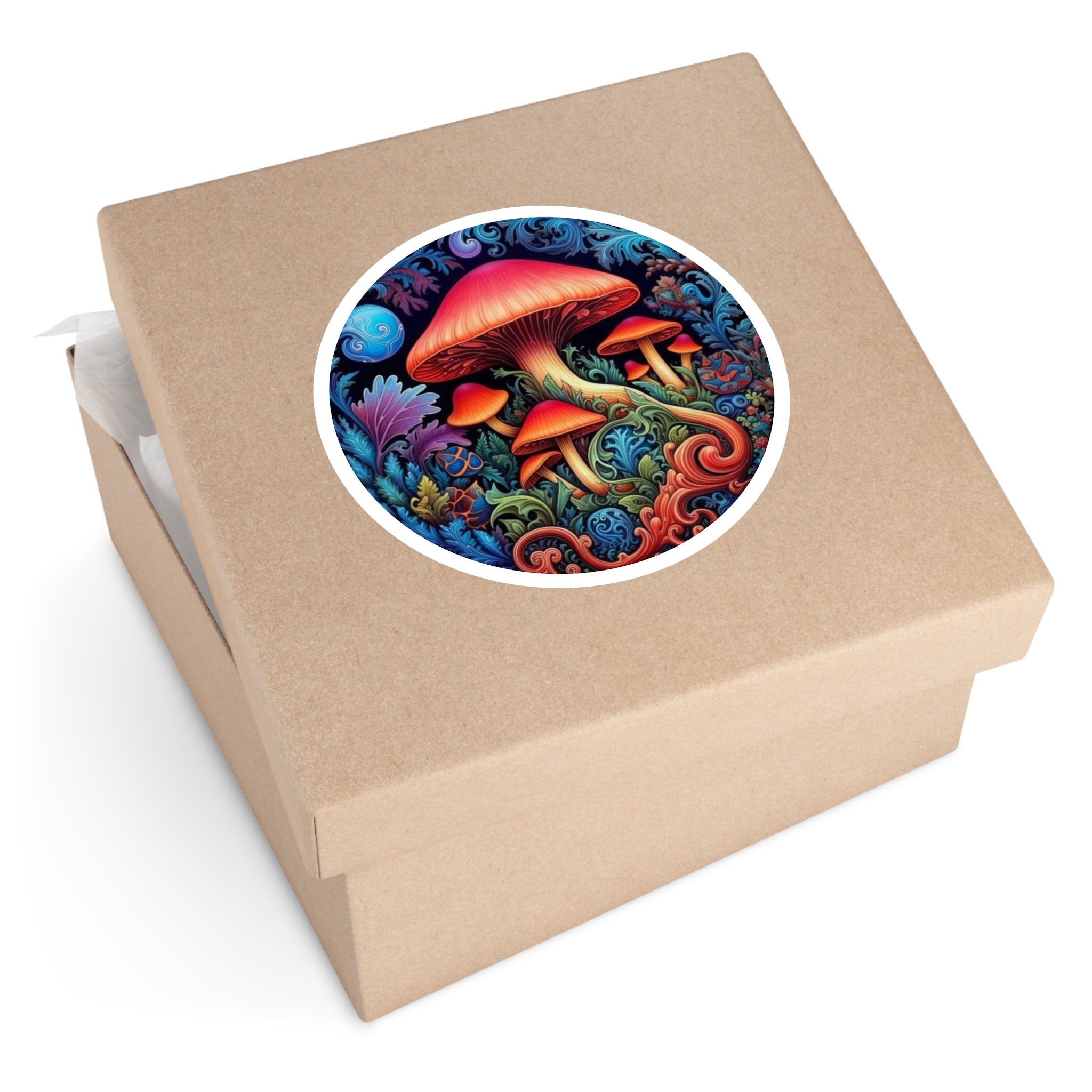 Psychedelic Jelly Mushroom Sticker, Trippy Art, Abstract Design, Vivid Fantasy