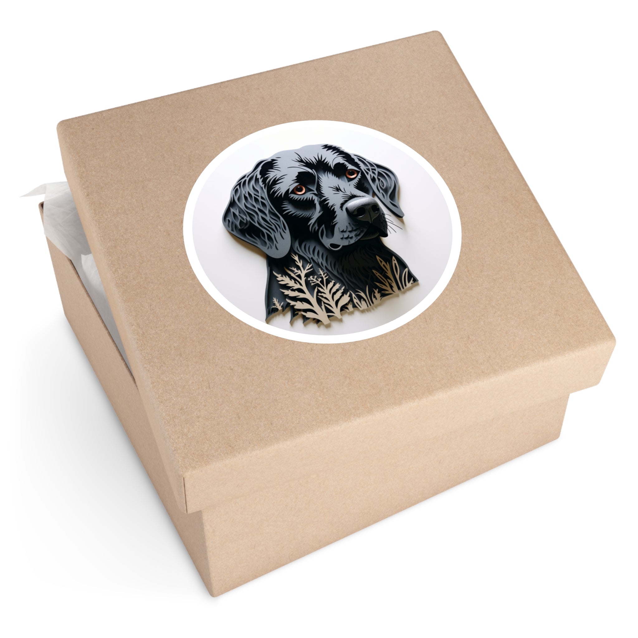 Labrador Papercut Sticker, Artistic Dog Design, Layered Style, Elegant Gift