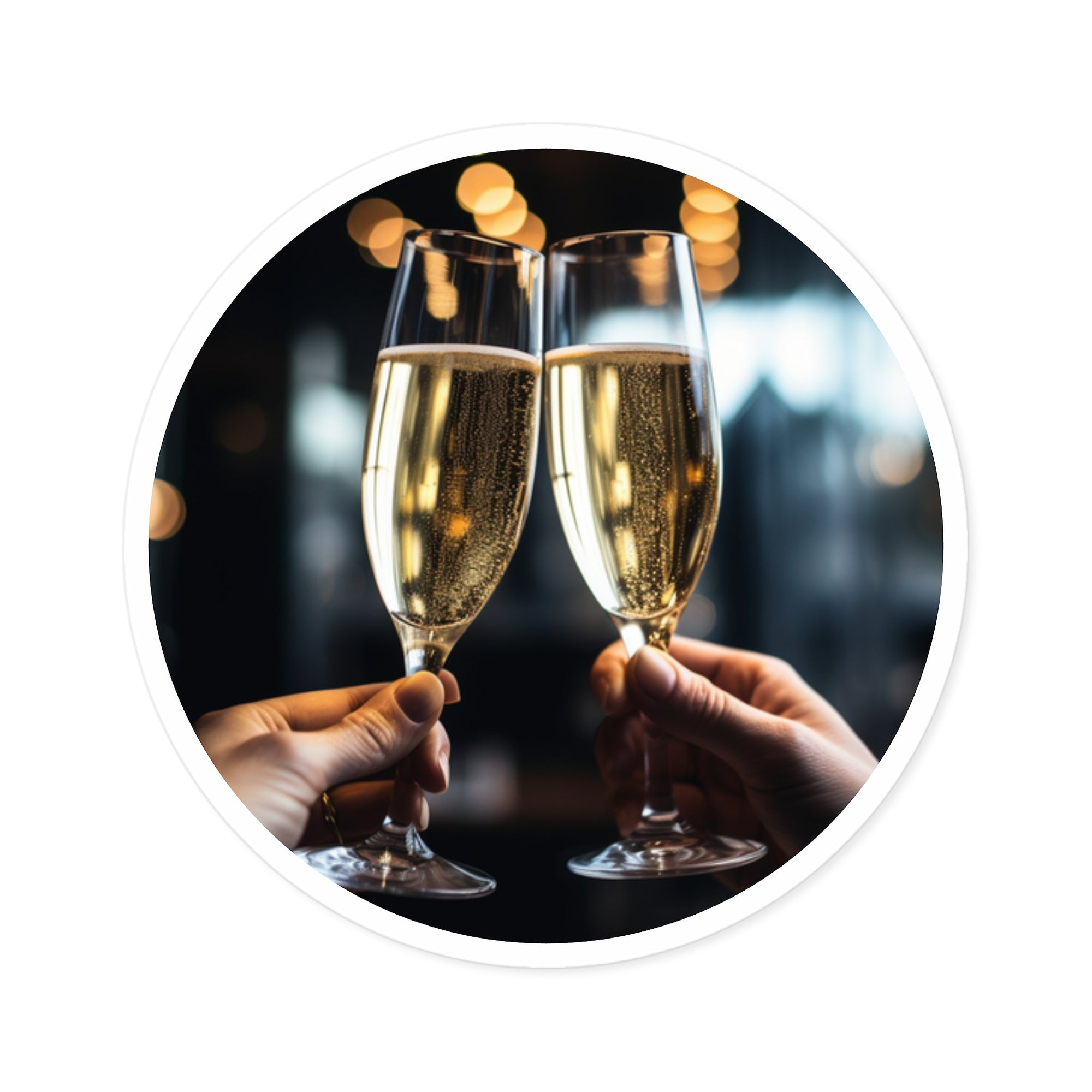Celebration Cheers, Champagne Toast Sticker, Laptop or Journal, Party Gift