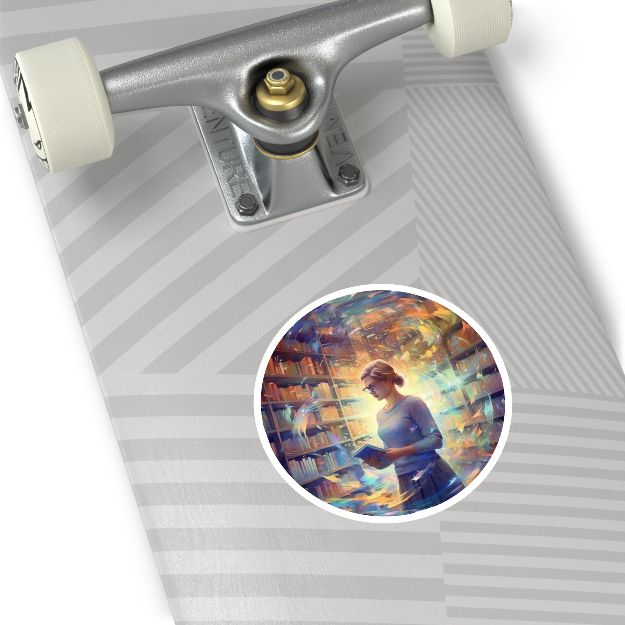 Library Dream Sticker, Book Lover Art, Whimsical Reading Design, Magical Gift