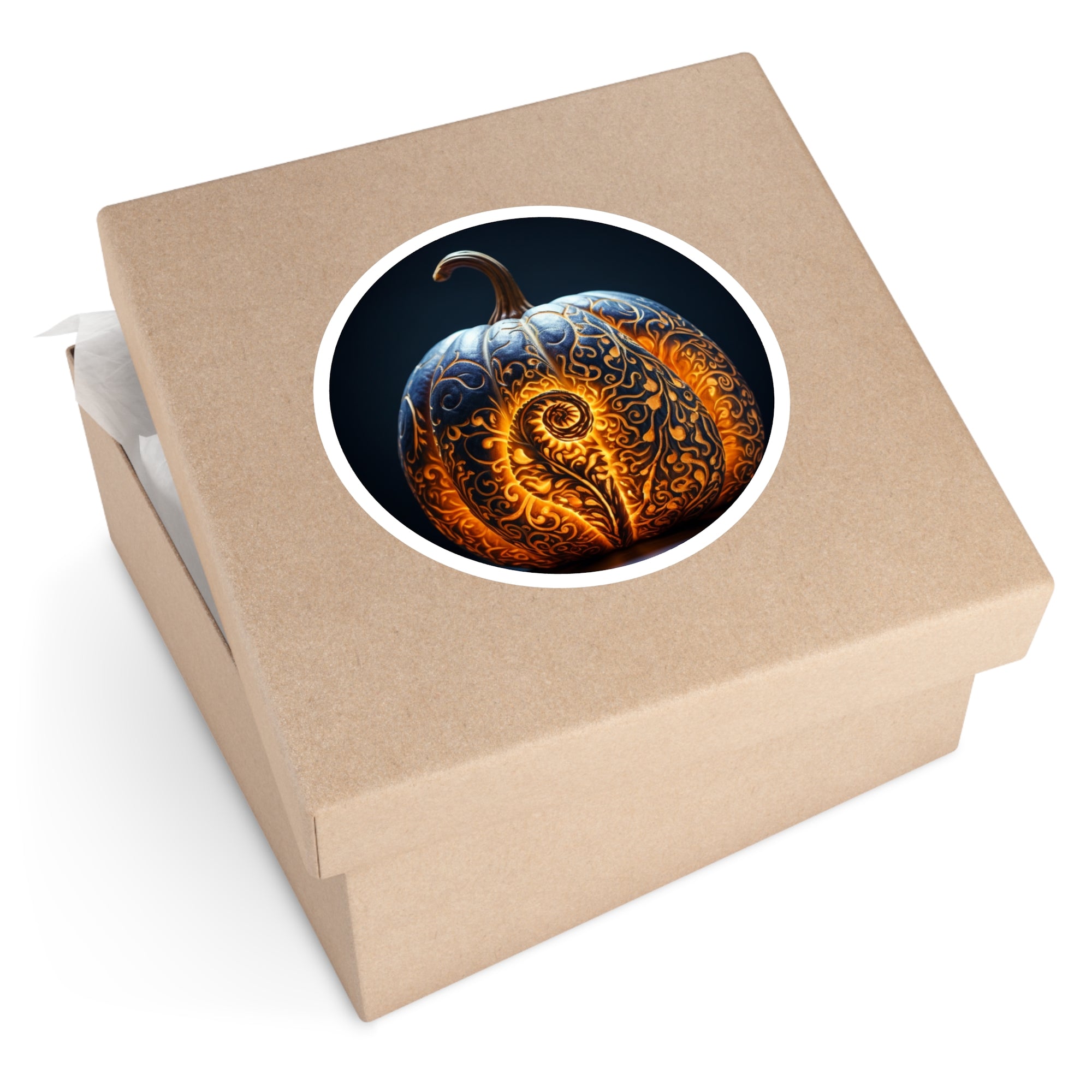 Pumpkin Batik, Fall Art Sticker, Seasonal Decor, Autumn Gift