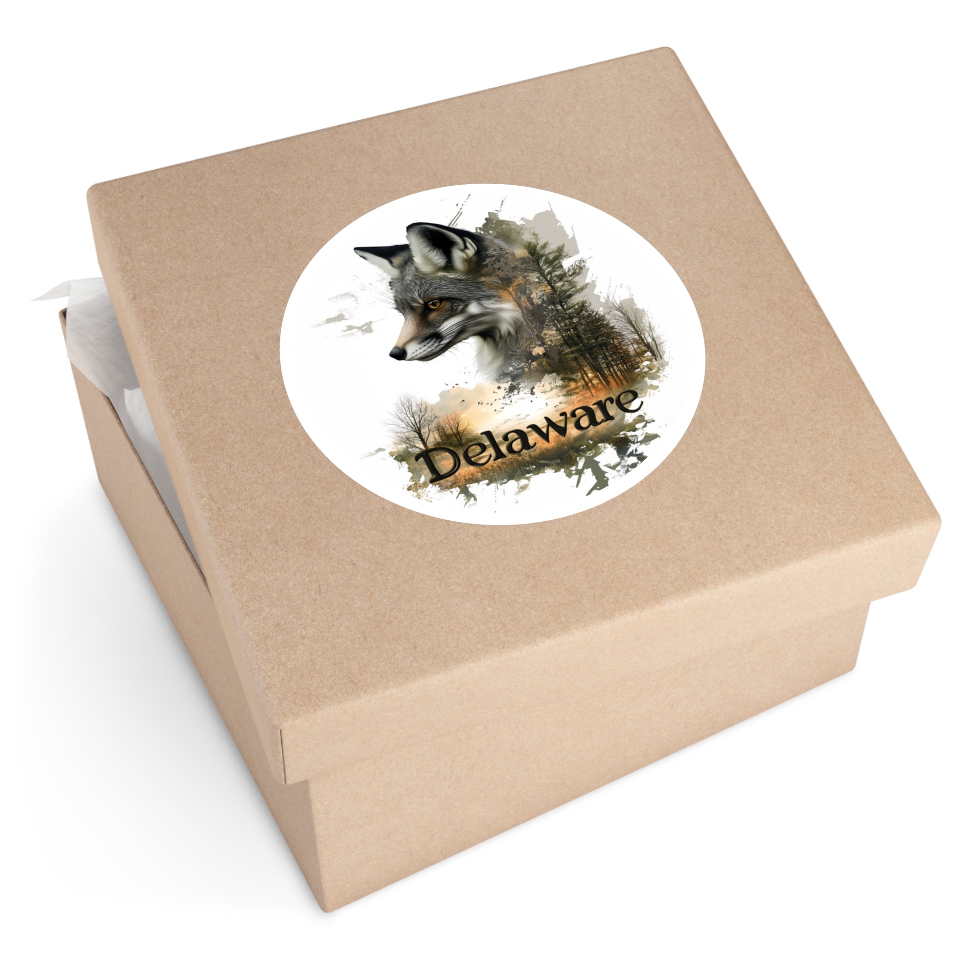 Delaware Fox Forest, Woodland Sticker, Laptop or Water Bottle, State Pride