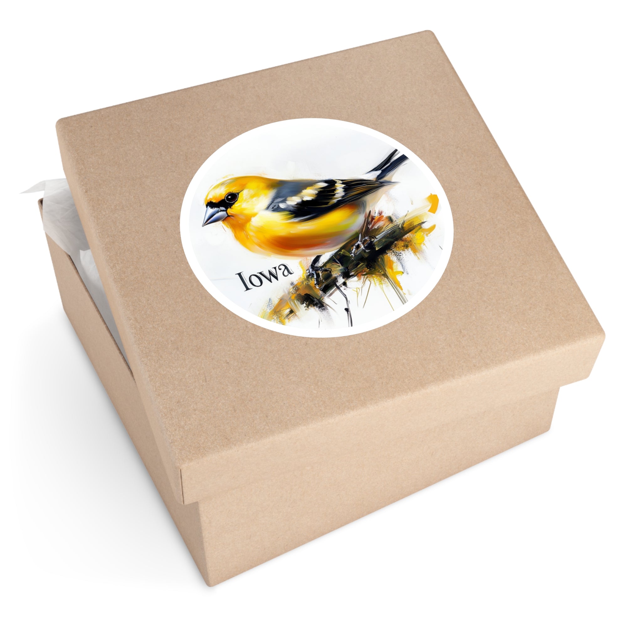 Iowa Goldfinch, Yellow Bird Sticker, Laptop or Water Bottle, State Bird Art