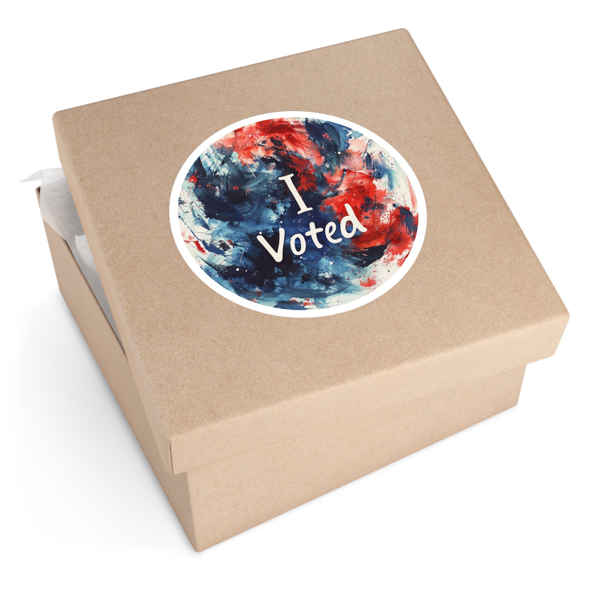 I Voted Sticker, Patriotic Paint Design, Election Day Art, Freedom Expression