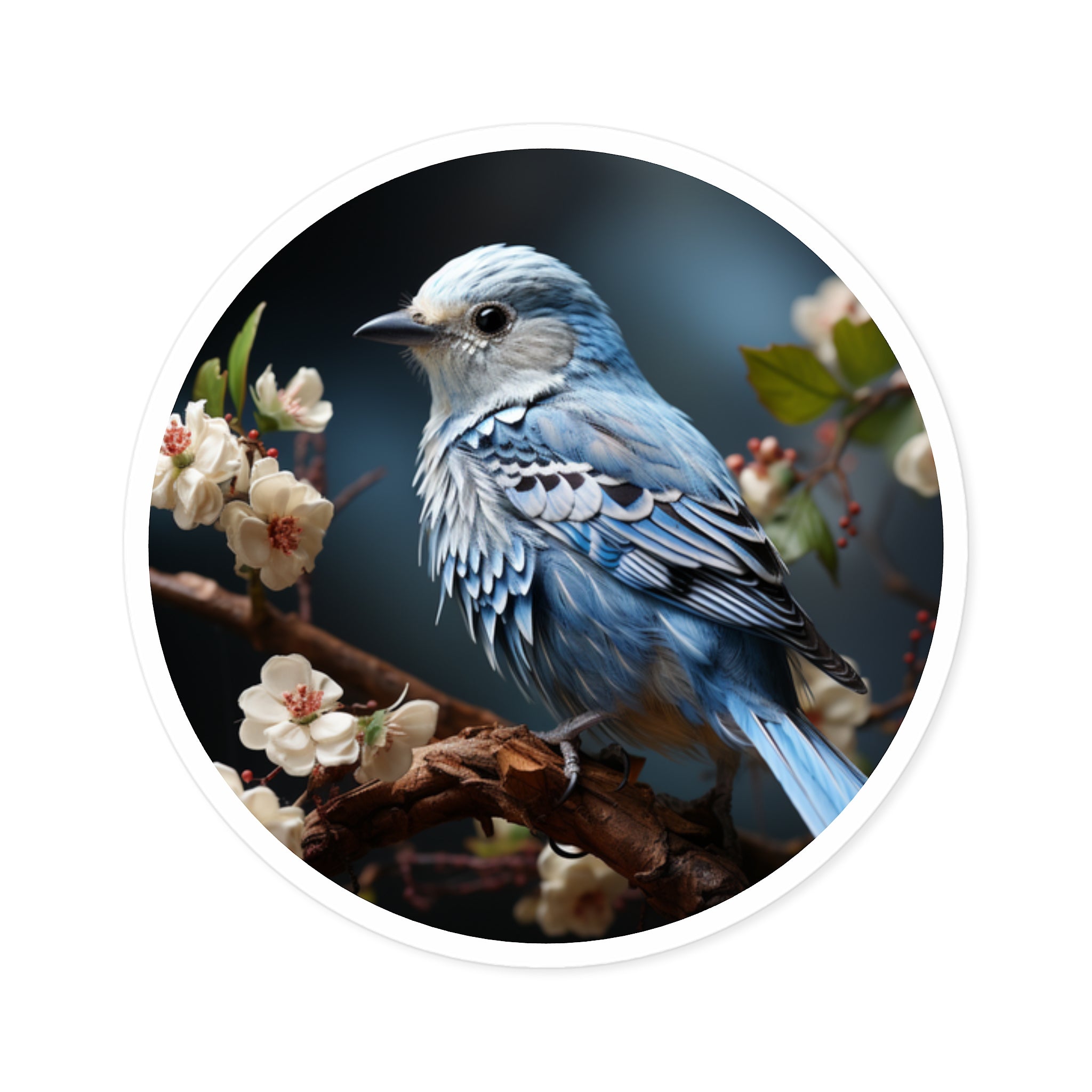 Blue-Gray Tanager Sticker, Soft Pastel Tone, Nature Art, Peaceful Design, Bird Lovers