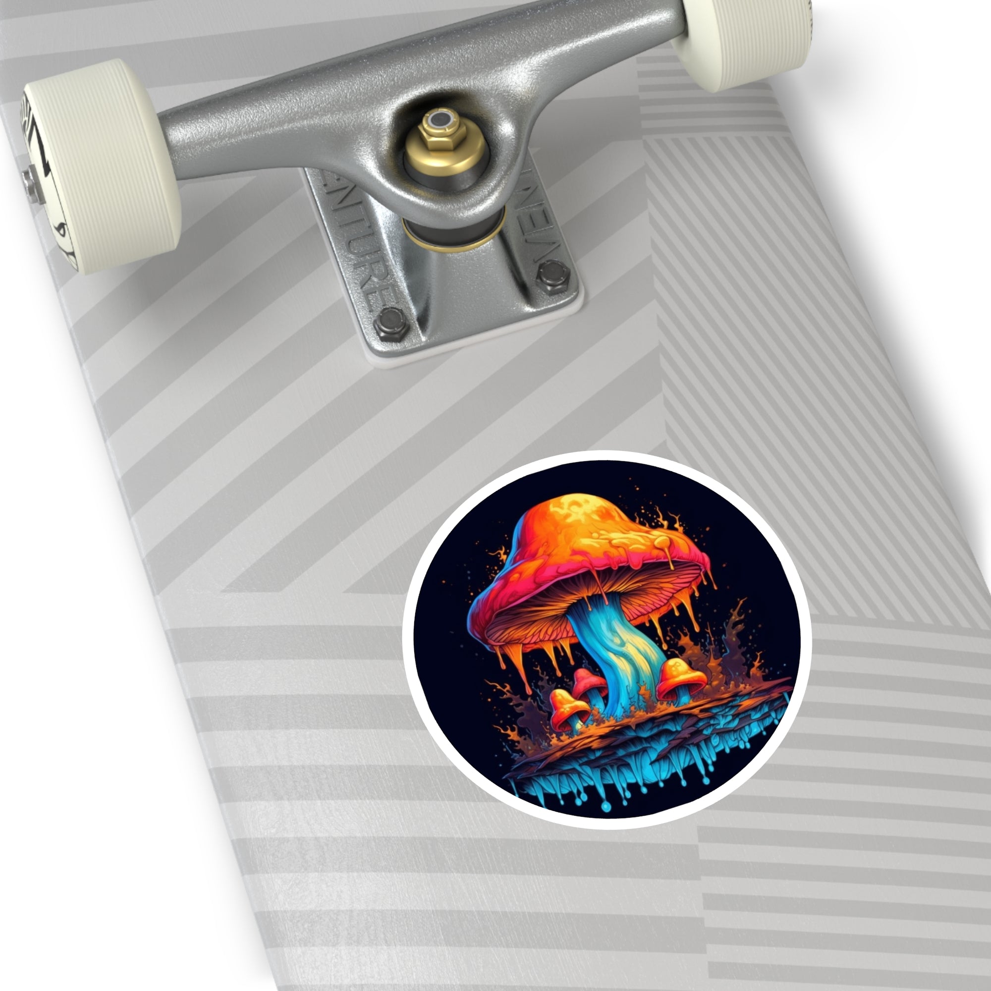 Colorful Dripping Mushroom, Psychedelic Art Sticker, Laptop Decoration, Fantasy Vibe