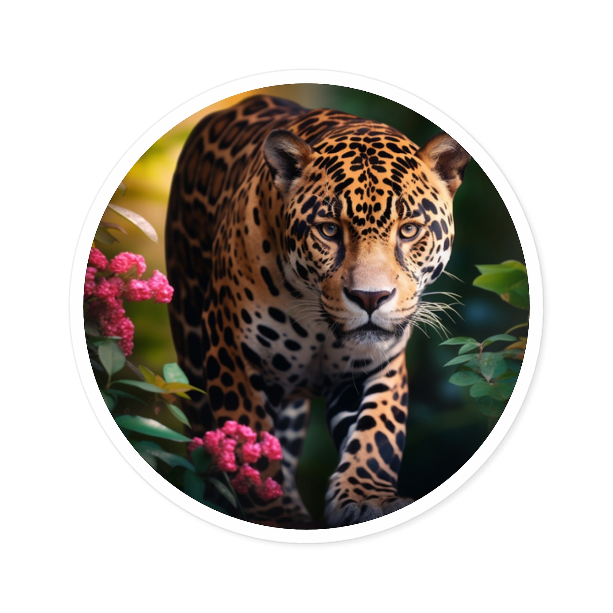 Jaguar in Nature, Realistic Wildlife Sticker, Jungle Art, Animal Lover Gift