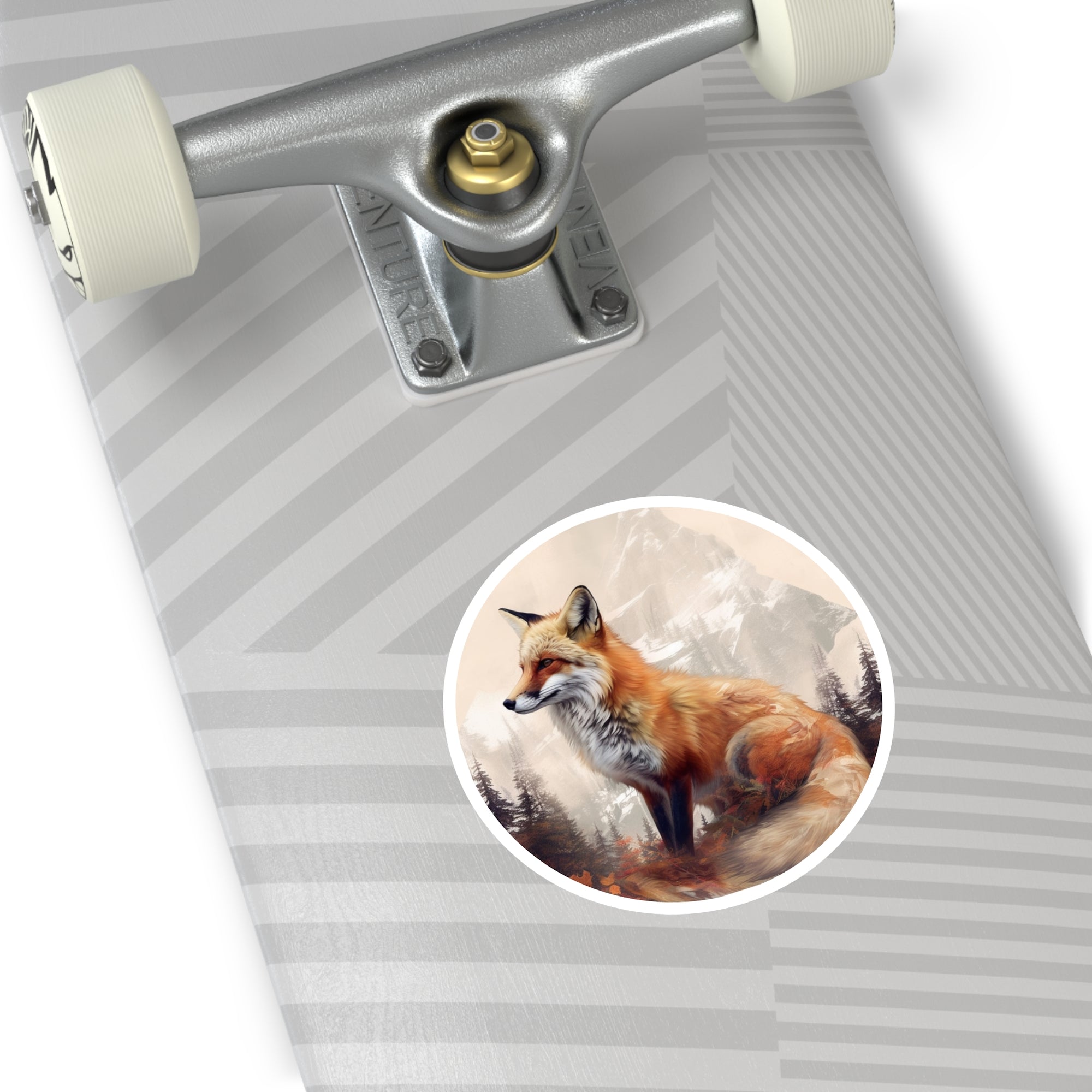 Mountain Fox, Nature Art Sticker, Tranquil Wildlife Design, Scenic Vibe