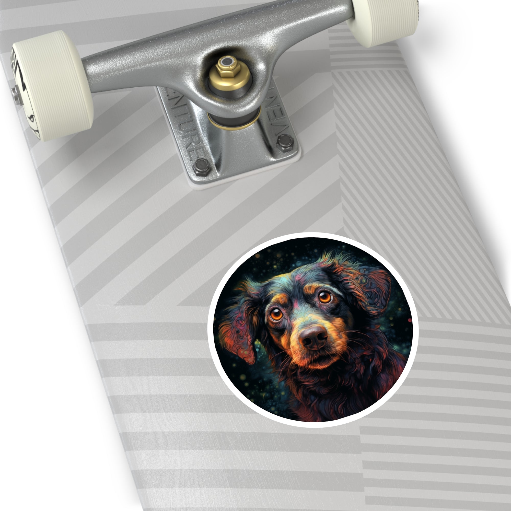 Colorful Dog Portrait Sticker, Bright Pet Eyes Design, Expressive Art