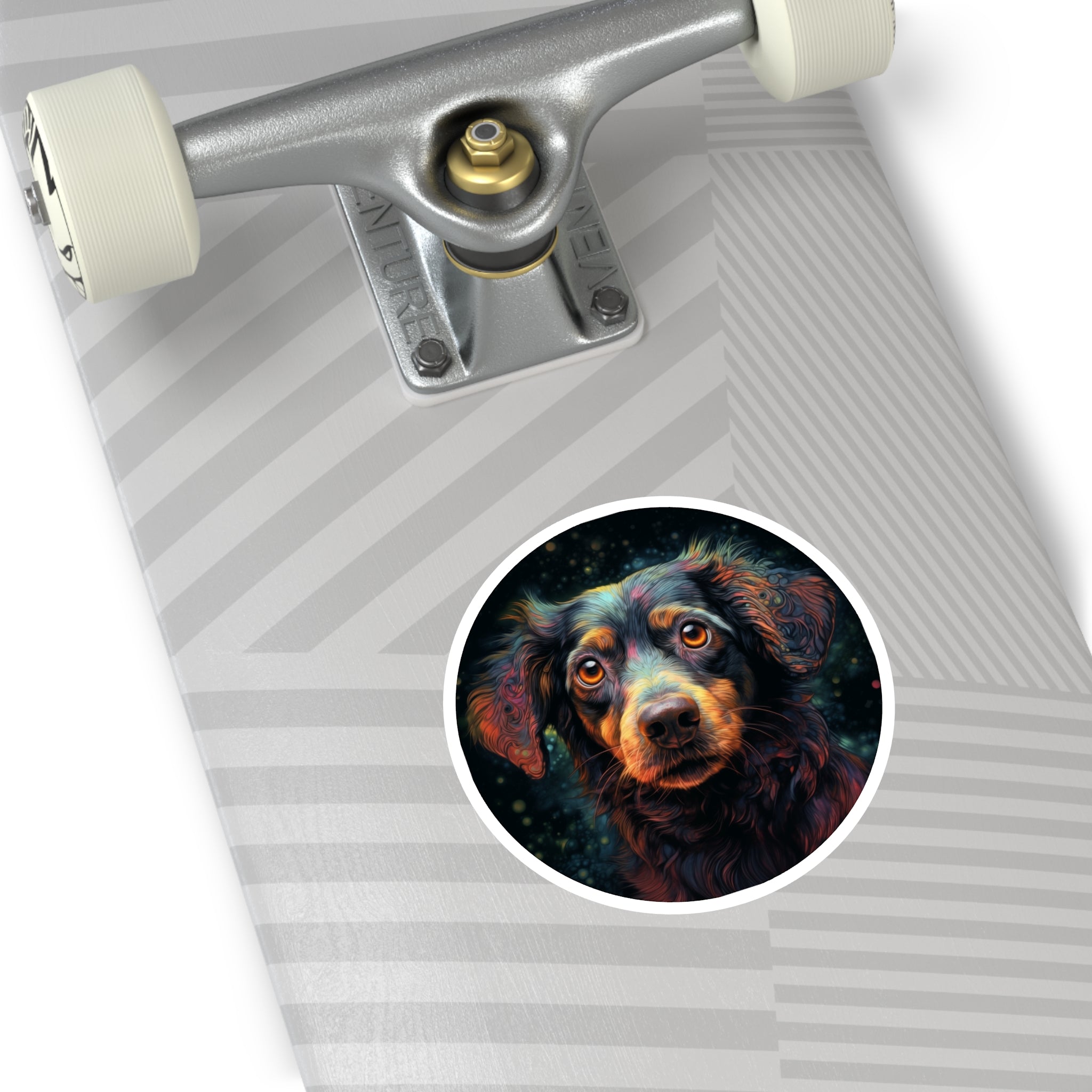 Colorful Dog Portrait Sticker, Bright Pet Eyes Design, Expressive Art
