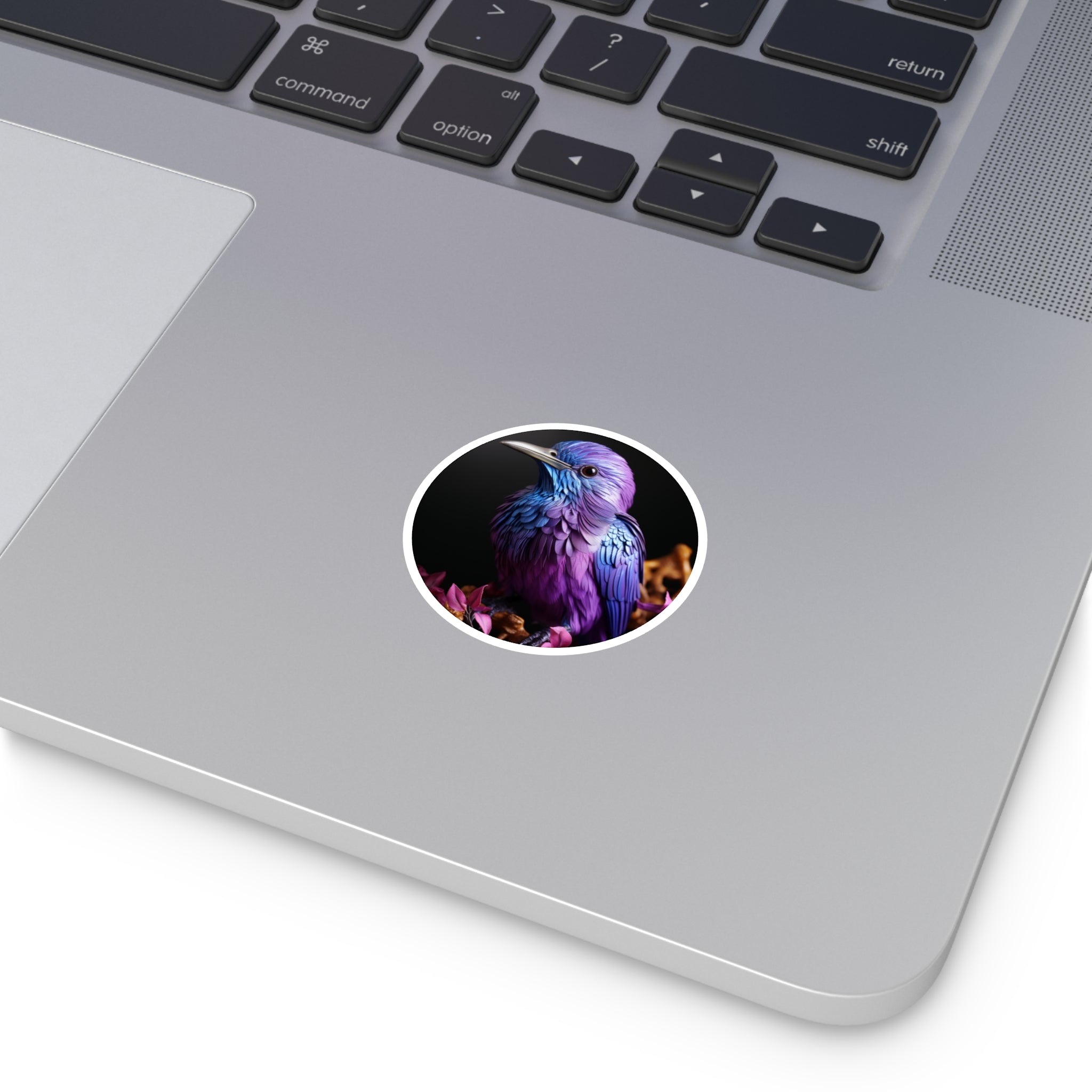 purple honeycreeper sticker, vibrant bird art, laptop decor, nature lover gift
