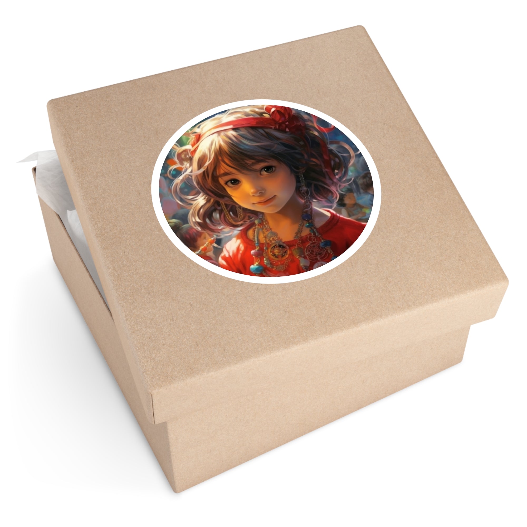 Sparkle Charms, Kids Portrait Sticker, Bright Joy, Festive Look