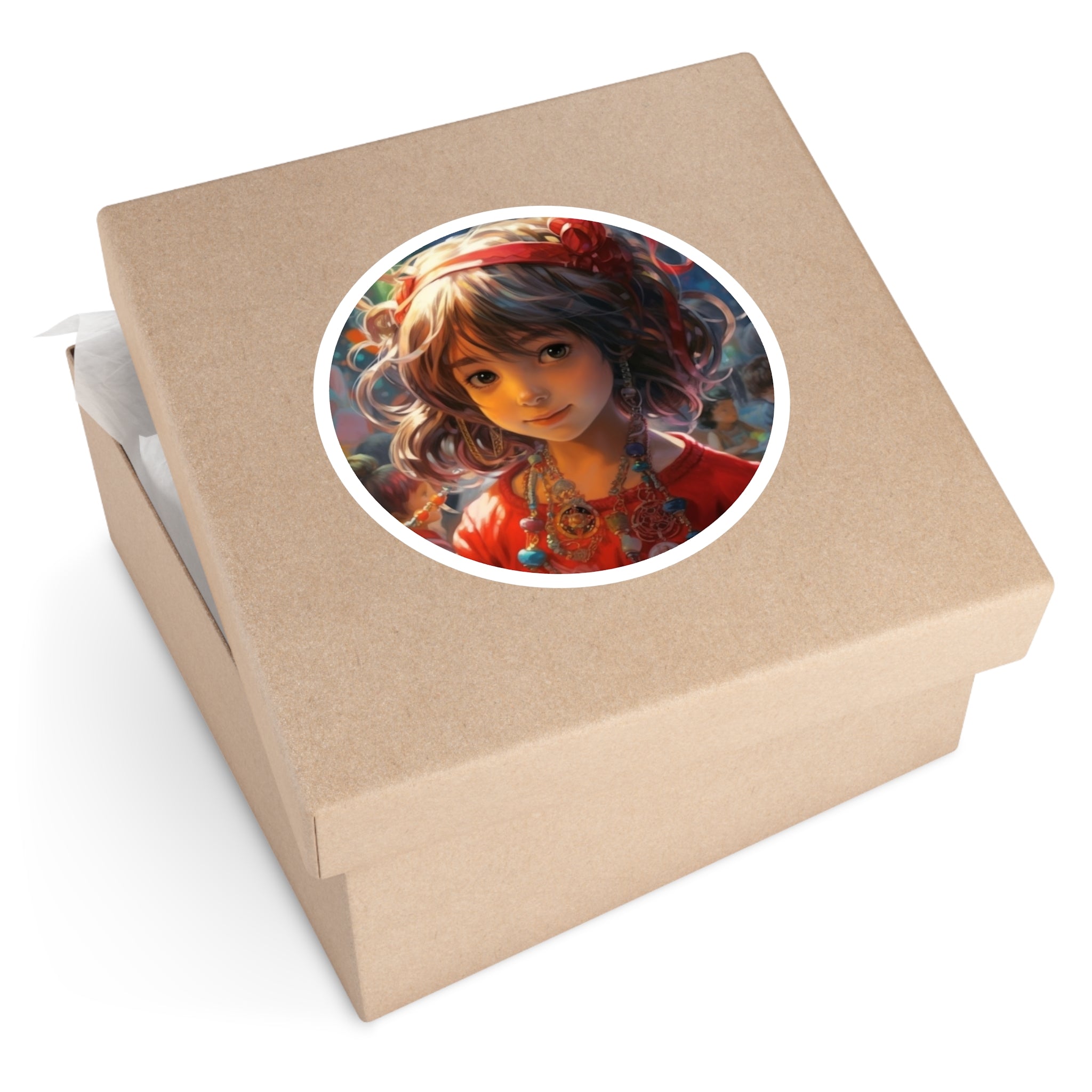 Sparkle Charms, Kids Portrait Sticker, Bright Joy, Festive Look