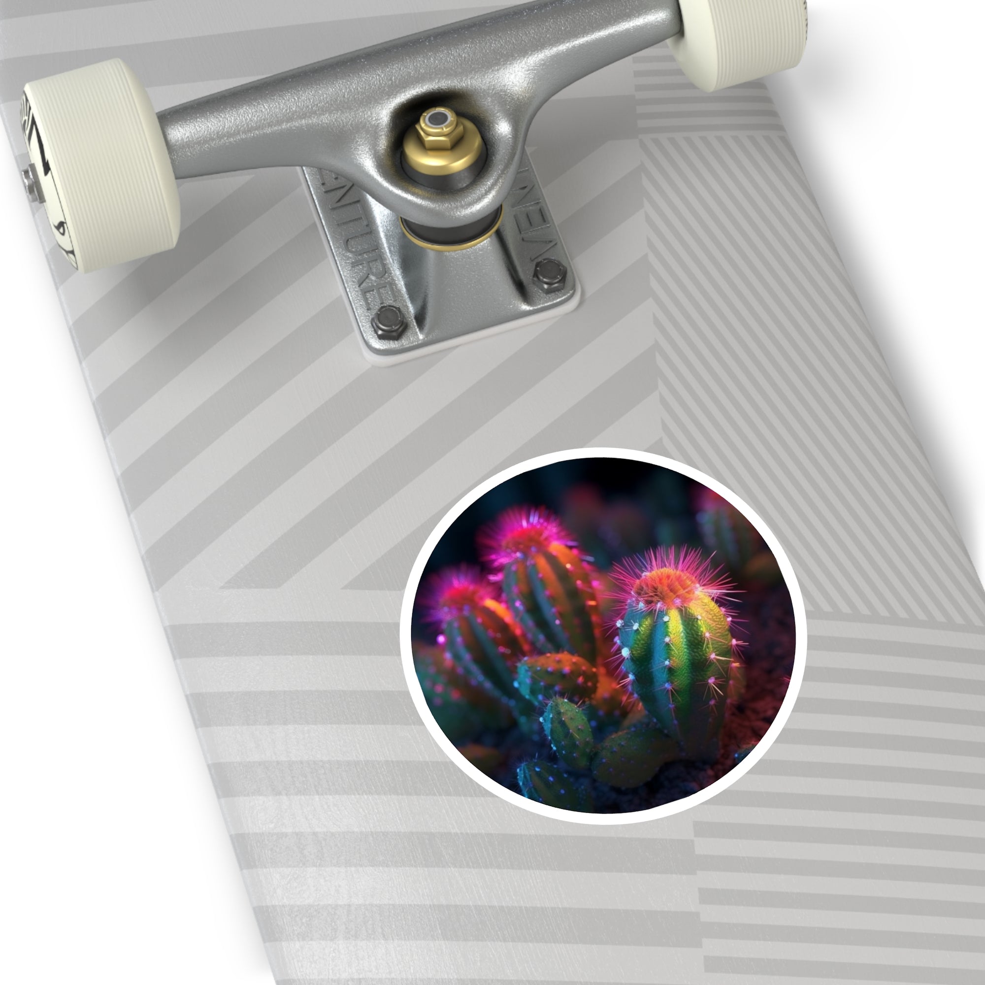 Colorful Cactus Trio, Artistic Sticker, Nature Decor, Unique Gift