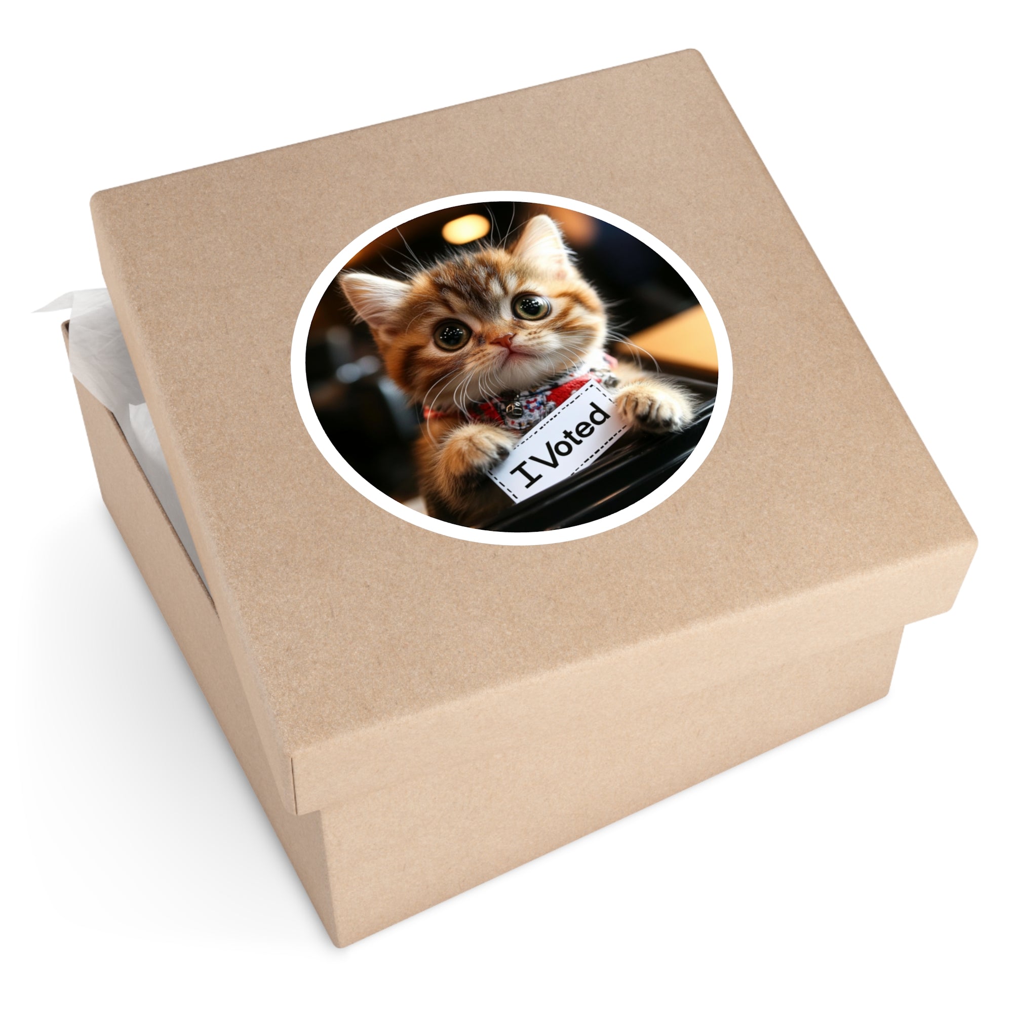 I Voted Cat, Cute Animal Sticker, Whimsical Art, Playful Design