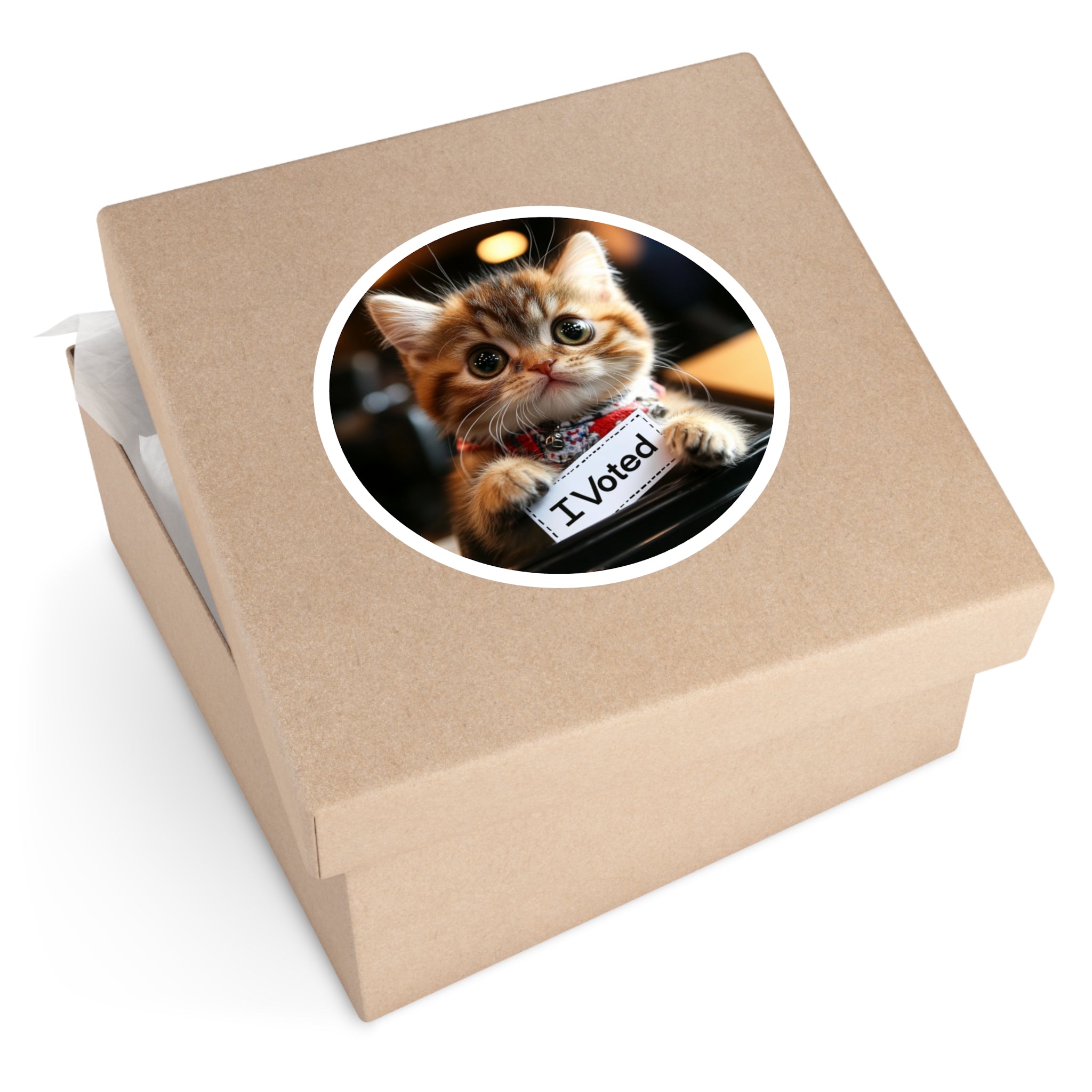 I Voted Cat, Cute Animal Sticker, Whimsical Art, Playful Design