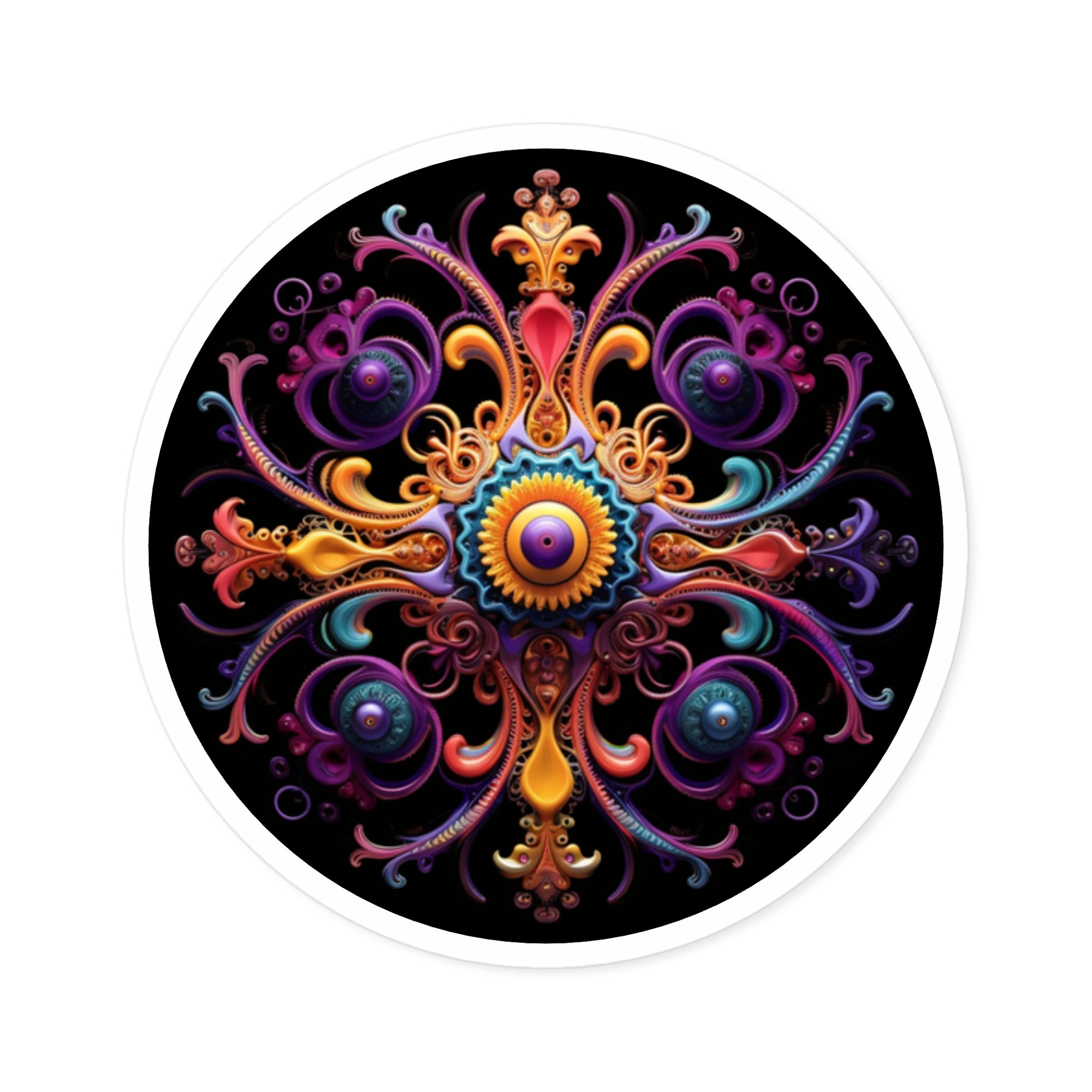 DMT Pattern Sticker, Psychedelic Art, Abstract Filigree Design, Trippy Style