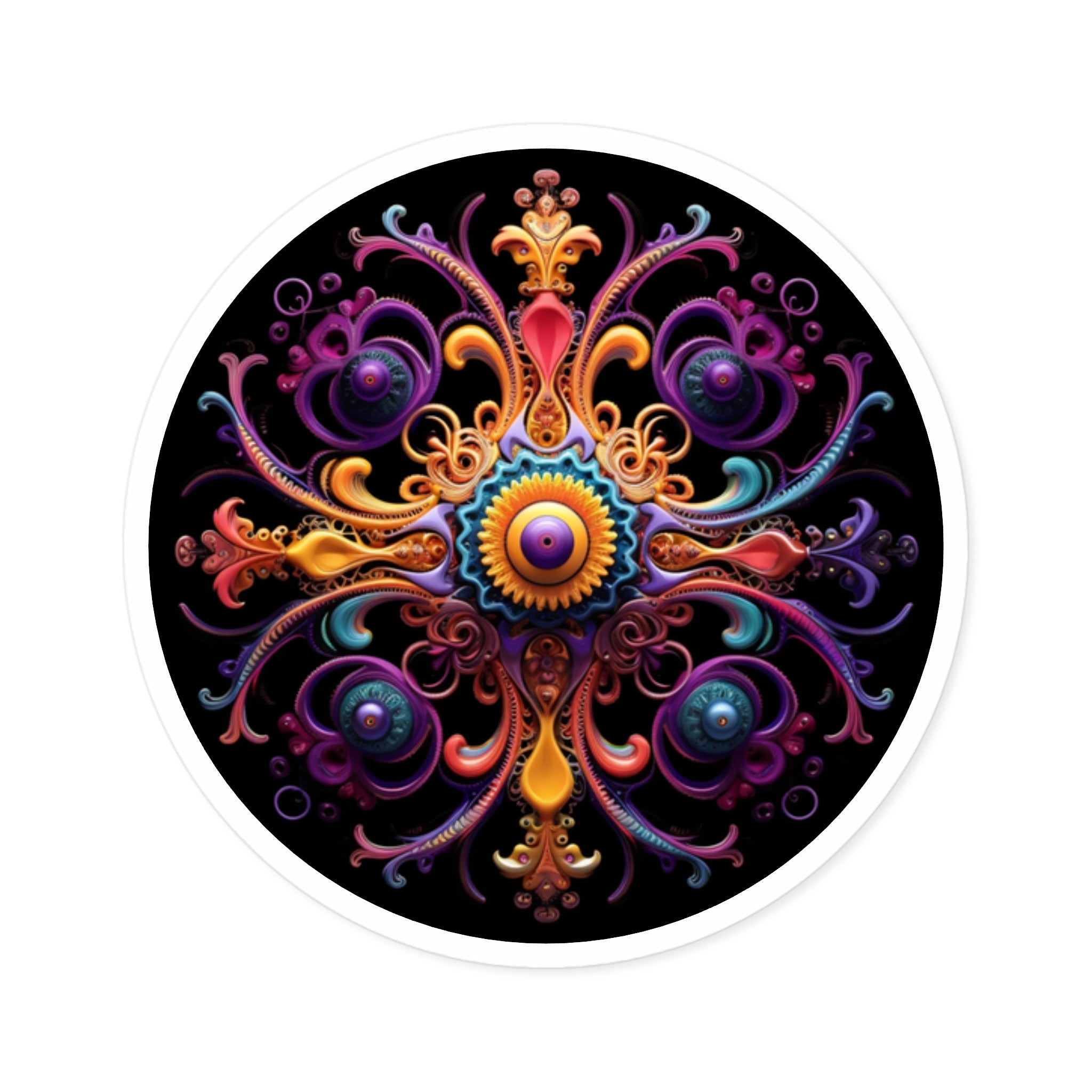 DMT Pattern Sticker, Psychedelic Art, Abstract Filigree Design, Trippy Style