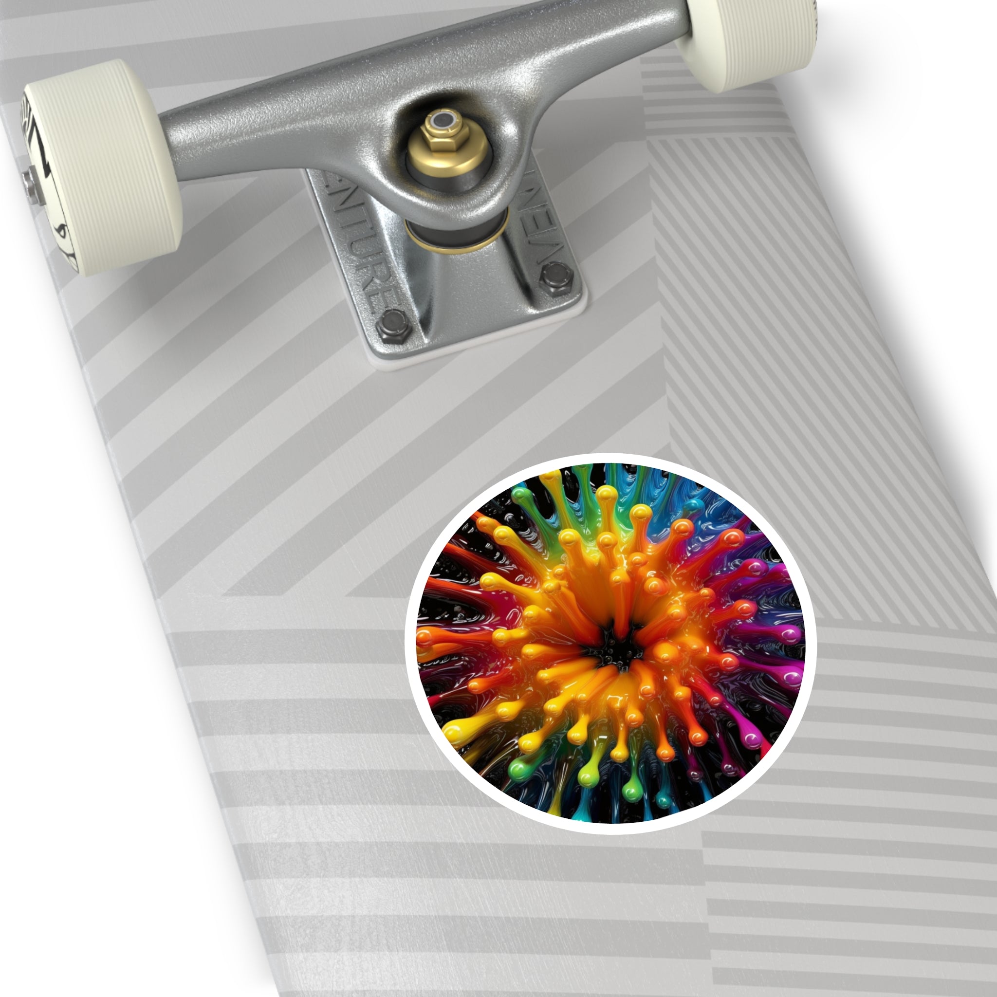 Color Burst Fireworks Sticker, Trippy Design, Explosive Art, Rainbow Pop
