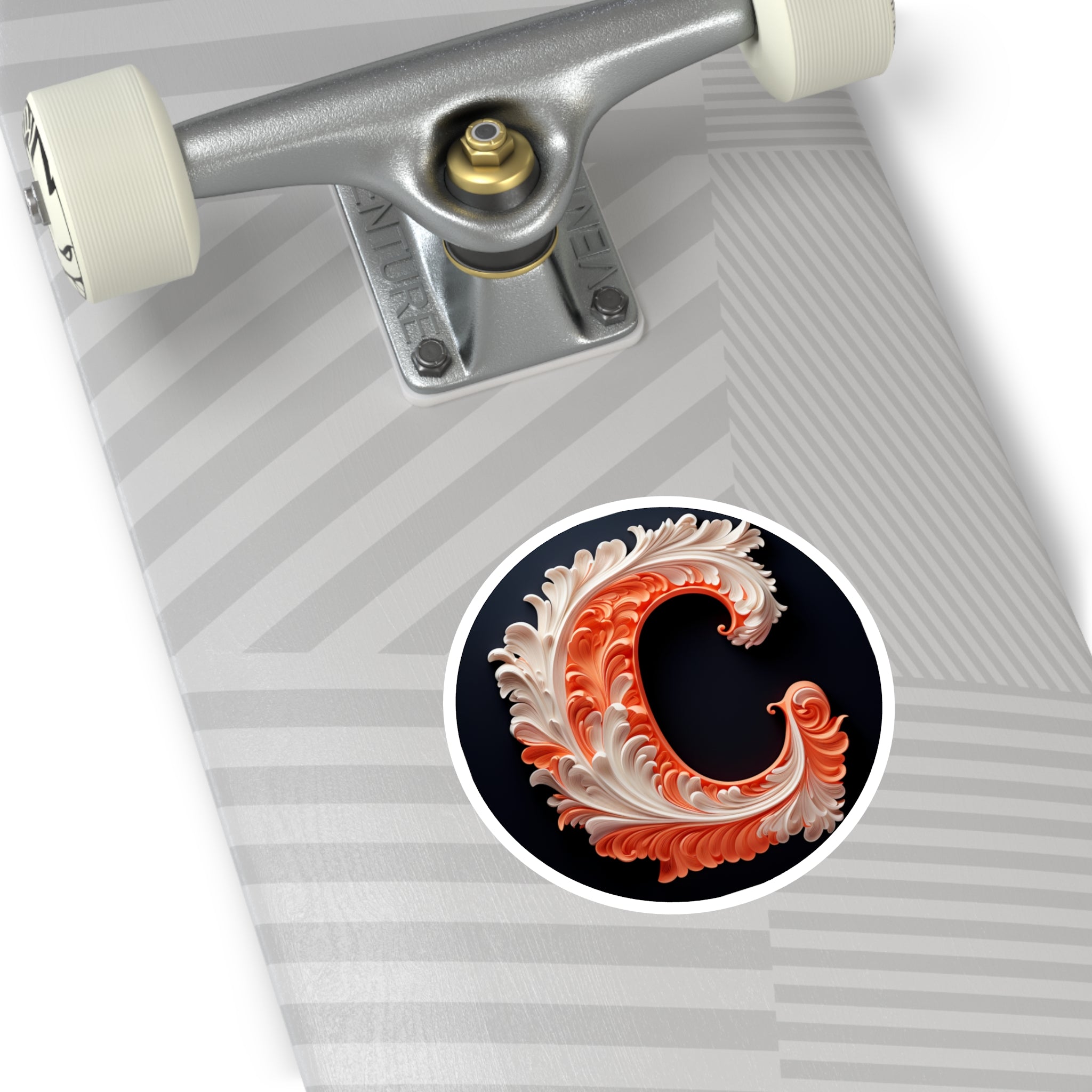 Letter C Cat Design, Feline Art Sticker, Pet Lover Gift