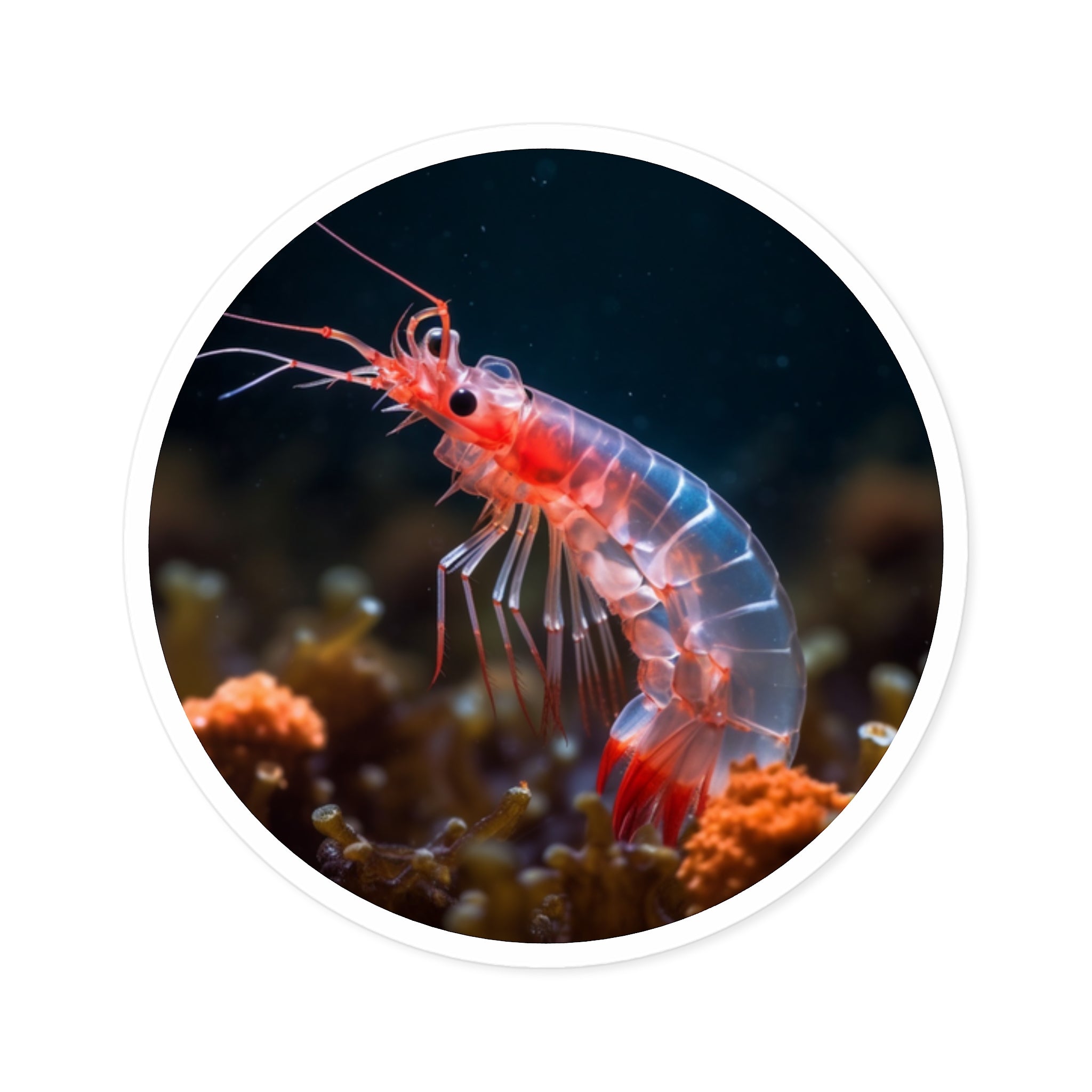 Beautiful Shrimp, Ocean Sticker, Laptop Decal, Gift for Sea Lovers