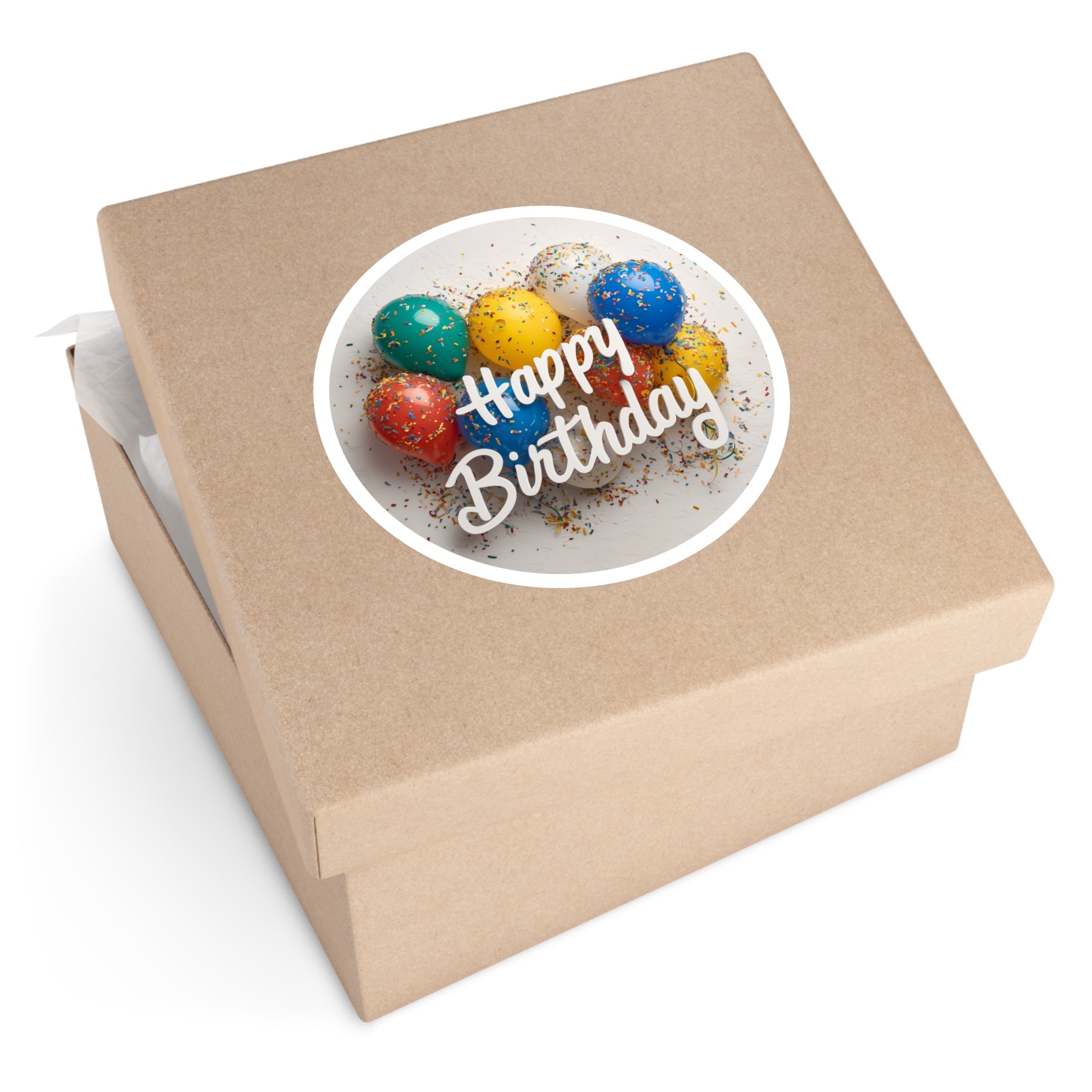 Confetti Balloons Sticker, Happy Birthday Art, Party Celebration Design, Festive Aesthetic