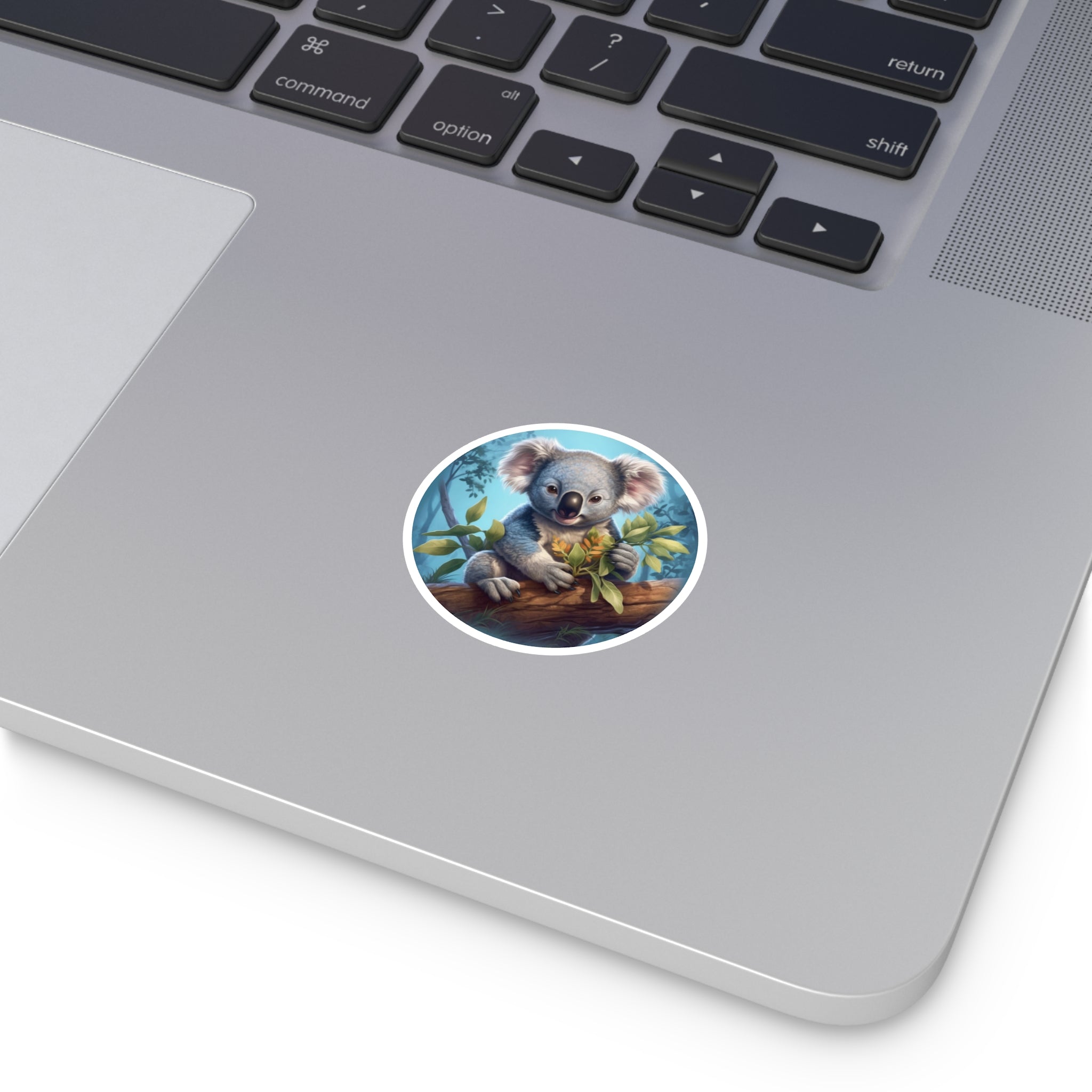 Koala on Branch, Nature Art Sticker, Relaxing Design, Forest Vibe