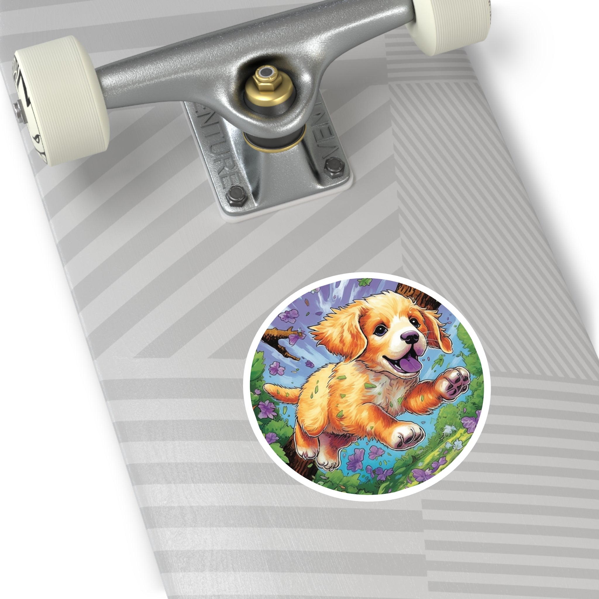 Golden Retriever Puppy Sticker, Joyful Burst, Playful Energy, Cute Dog Art