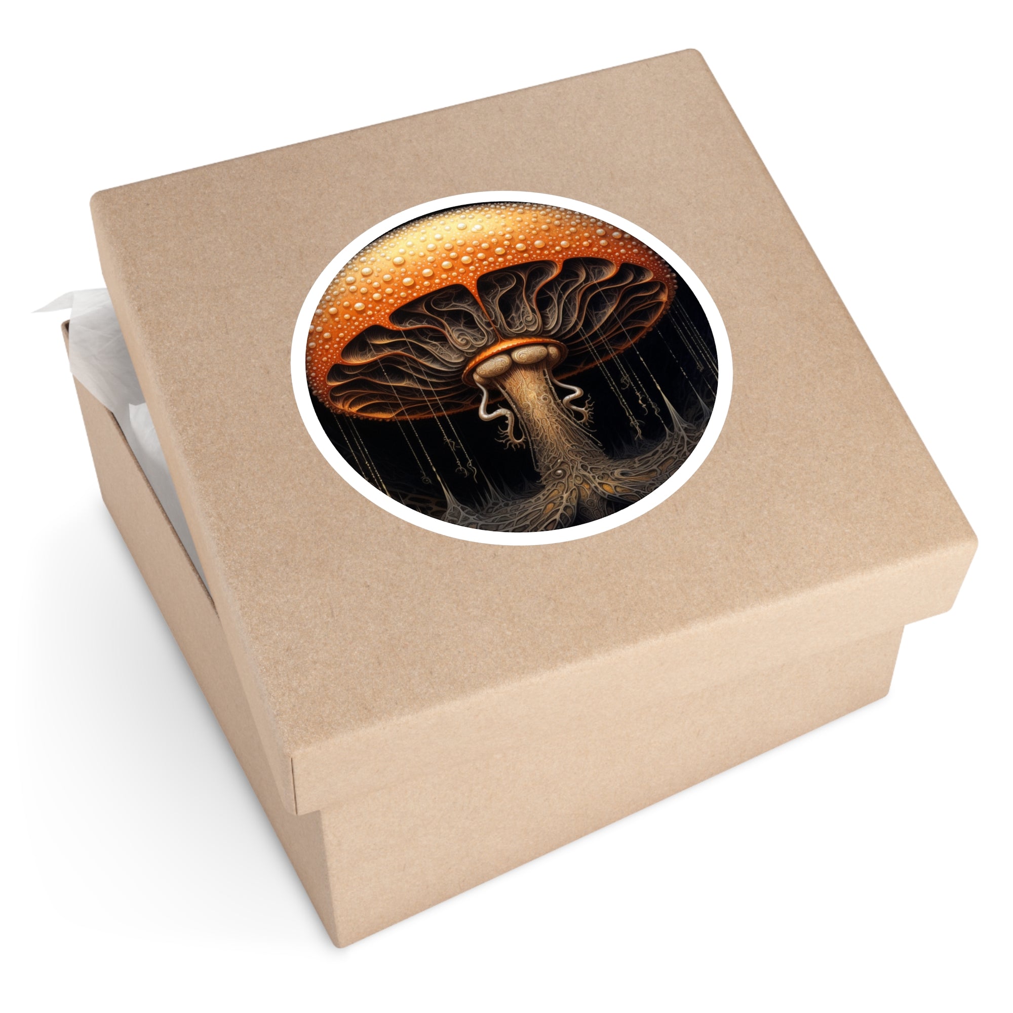 Ornate Mushroom, Nature Art Sticker, Notebook Decor, Forest Gift