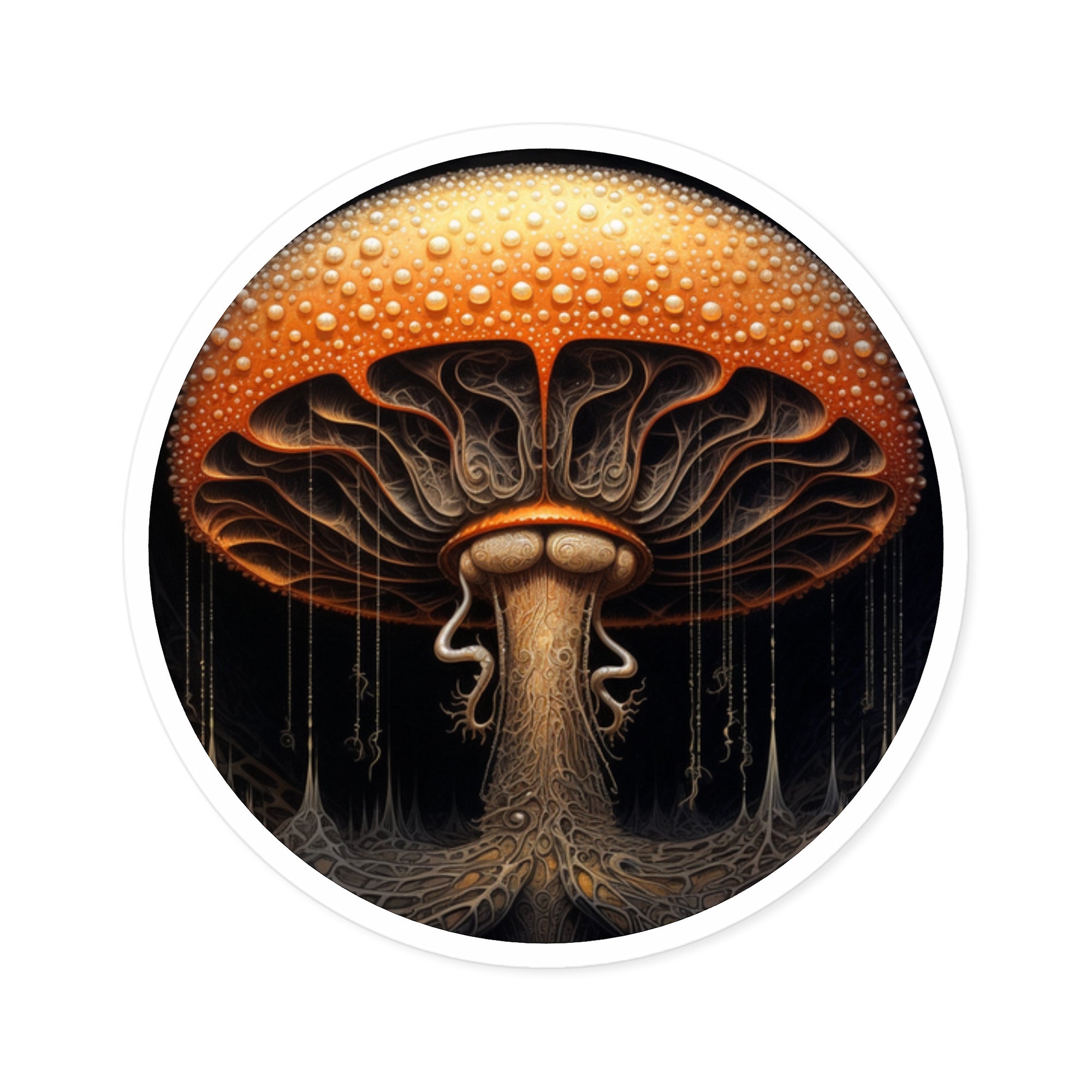 Ornate Mushroom, Nature Art Sticker, Notebook Decor, Forest Gift