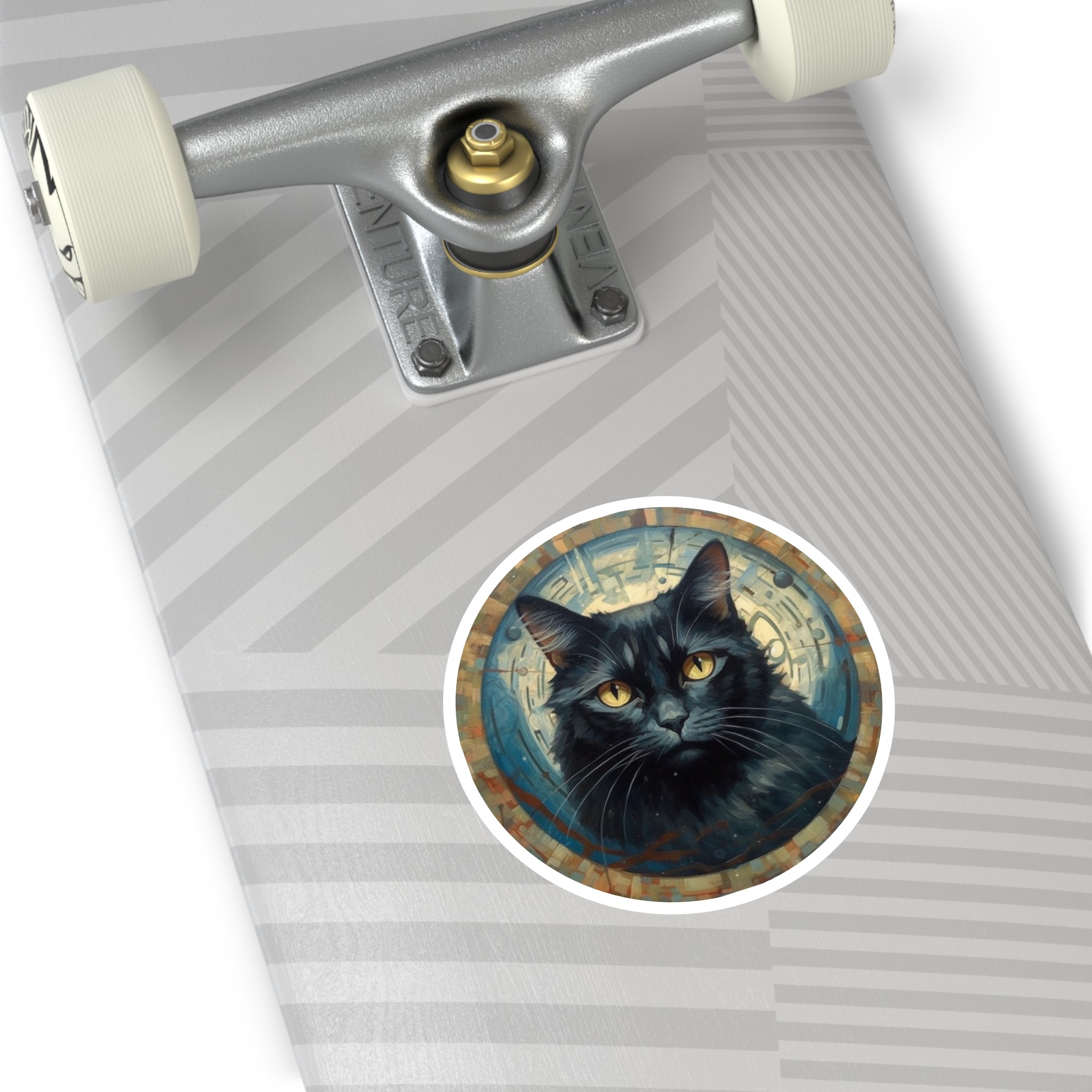 Mystic Cat, Celestial Sticker, Space Art, Tenebrist Design
