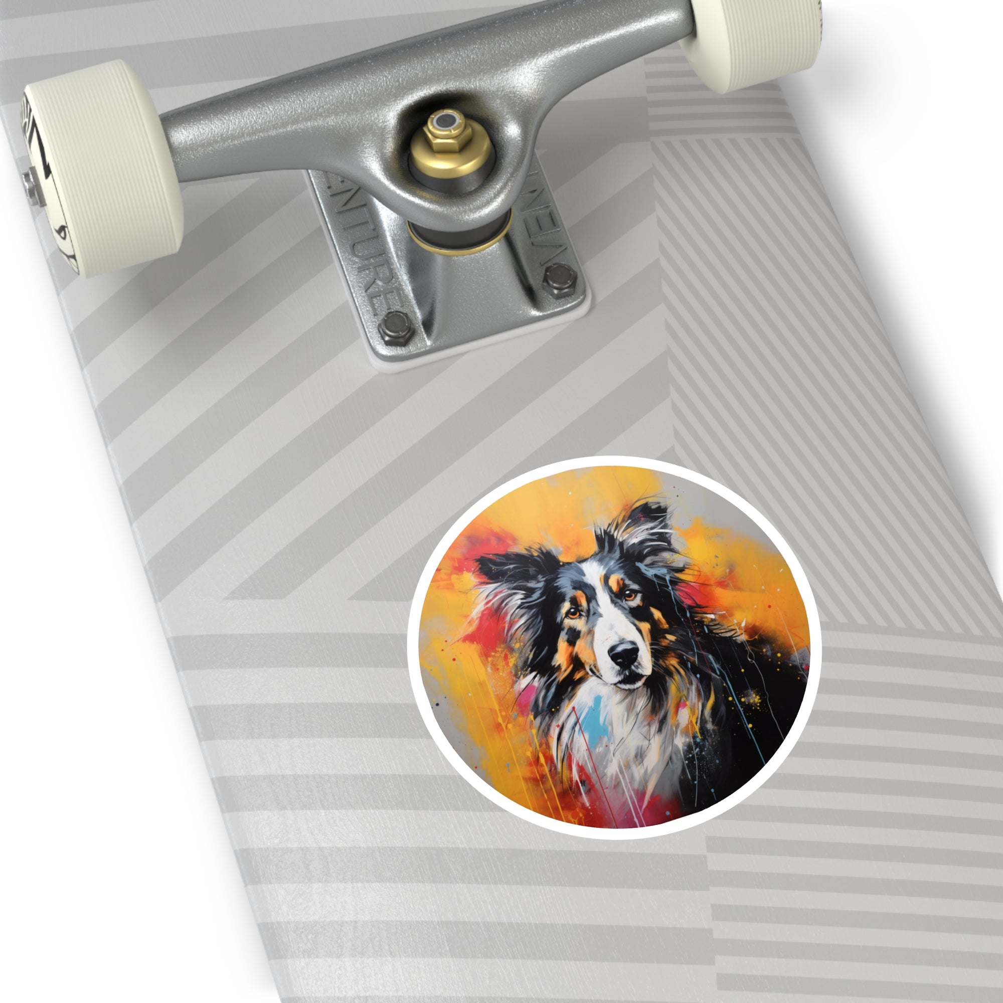 Collie, Abstract Expressionism Sticker, Laptop Decal, Gift for Dog Lovers