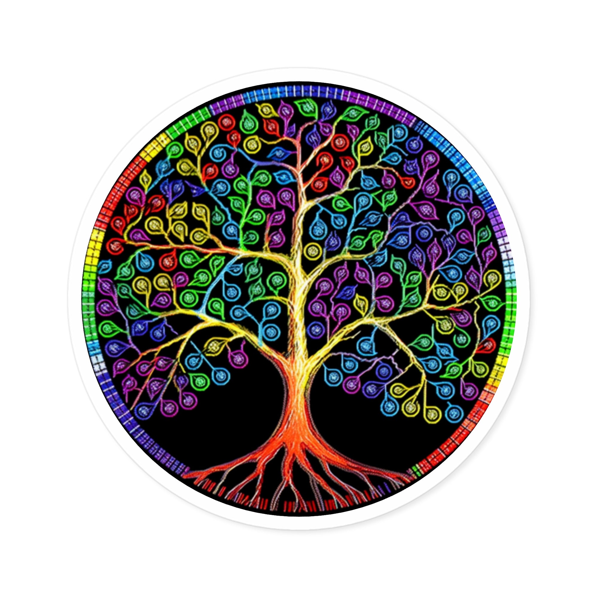 Rainbow Dreamcatcher, Stained Glass Art Sticker, Laptop Decal, Boho Aesthetic Gift