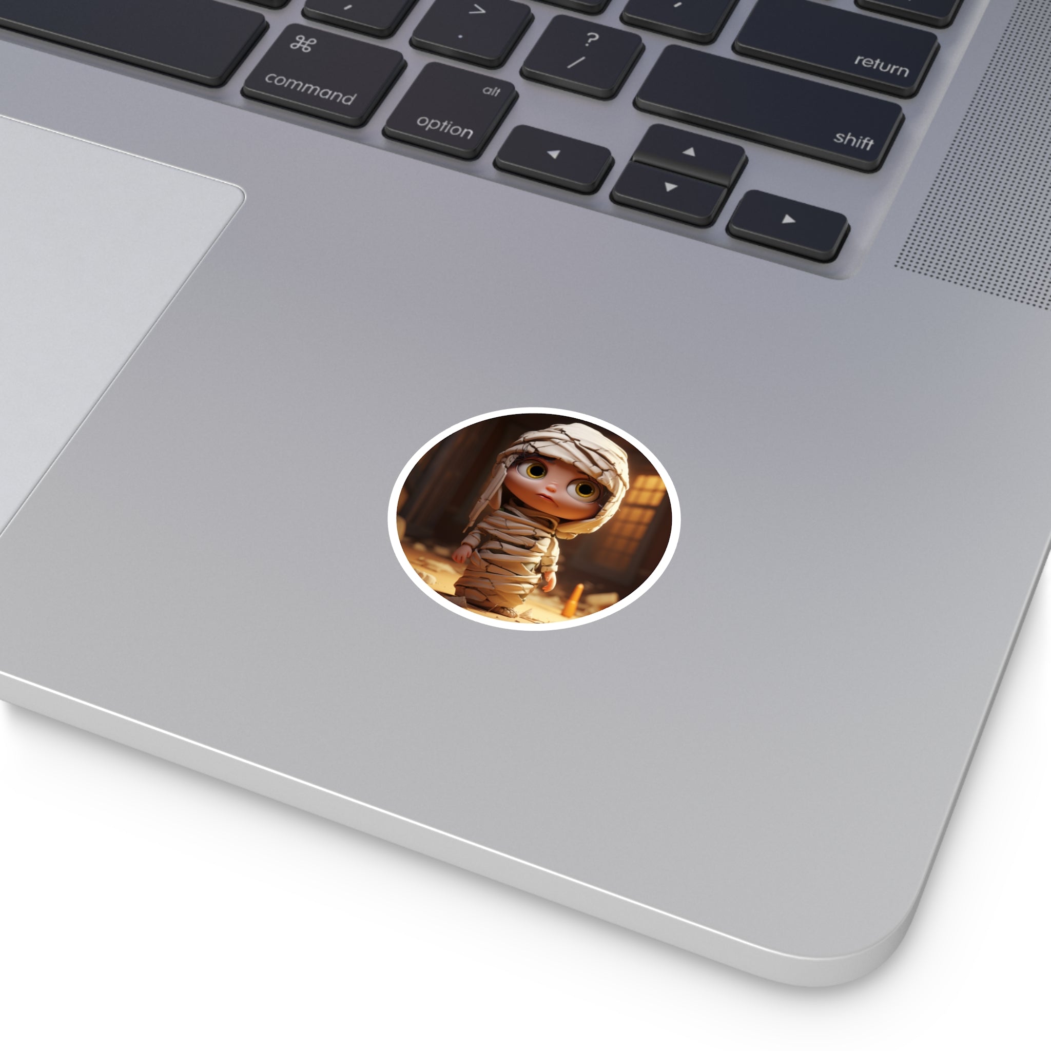 Cute Mummy Sticker, Pixar Halloween Design, Spooky Fun Art