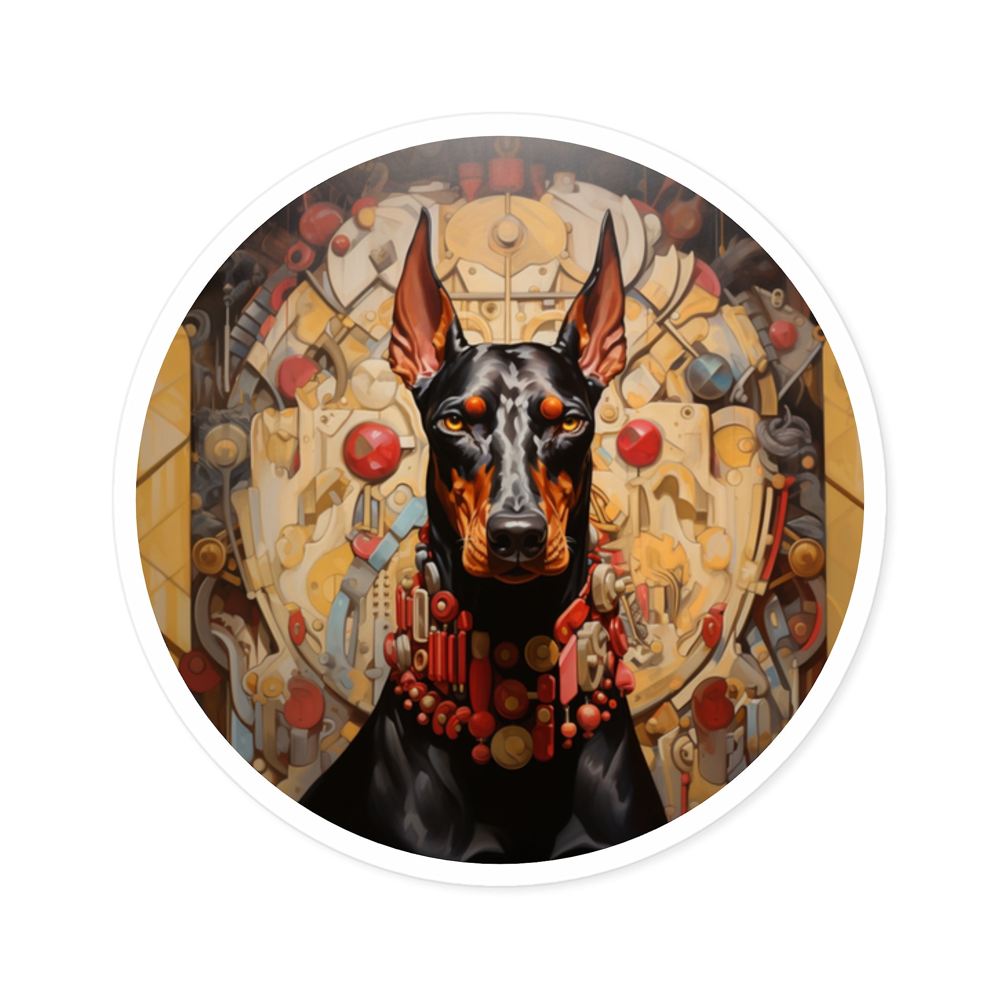 Dobermann Sticker, Eclectic Art, Modern Design, Collector’s Gift