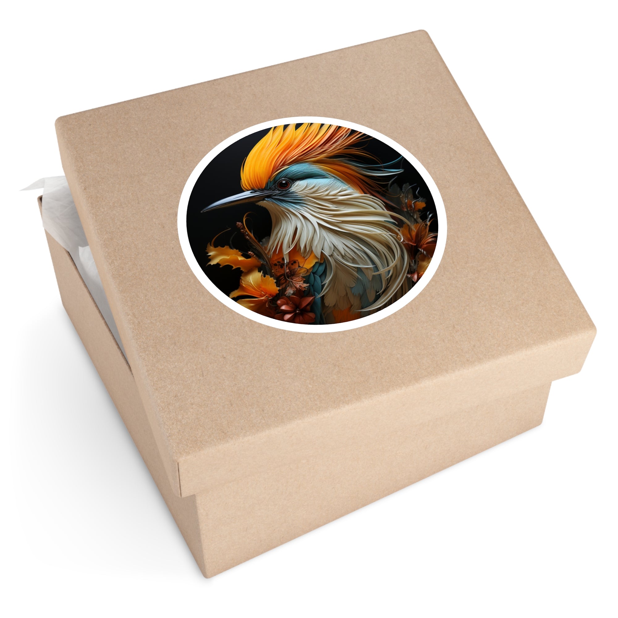 Bird of Paradise Sticker, Vibrant Feather Detail, Tropical Art Design, Nature Inspiration