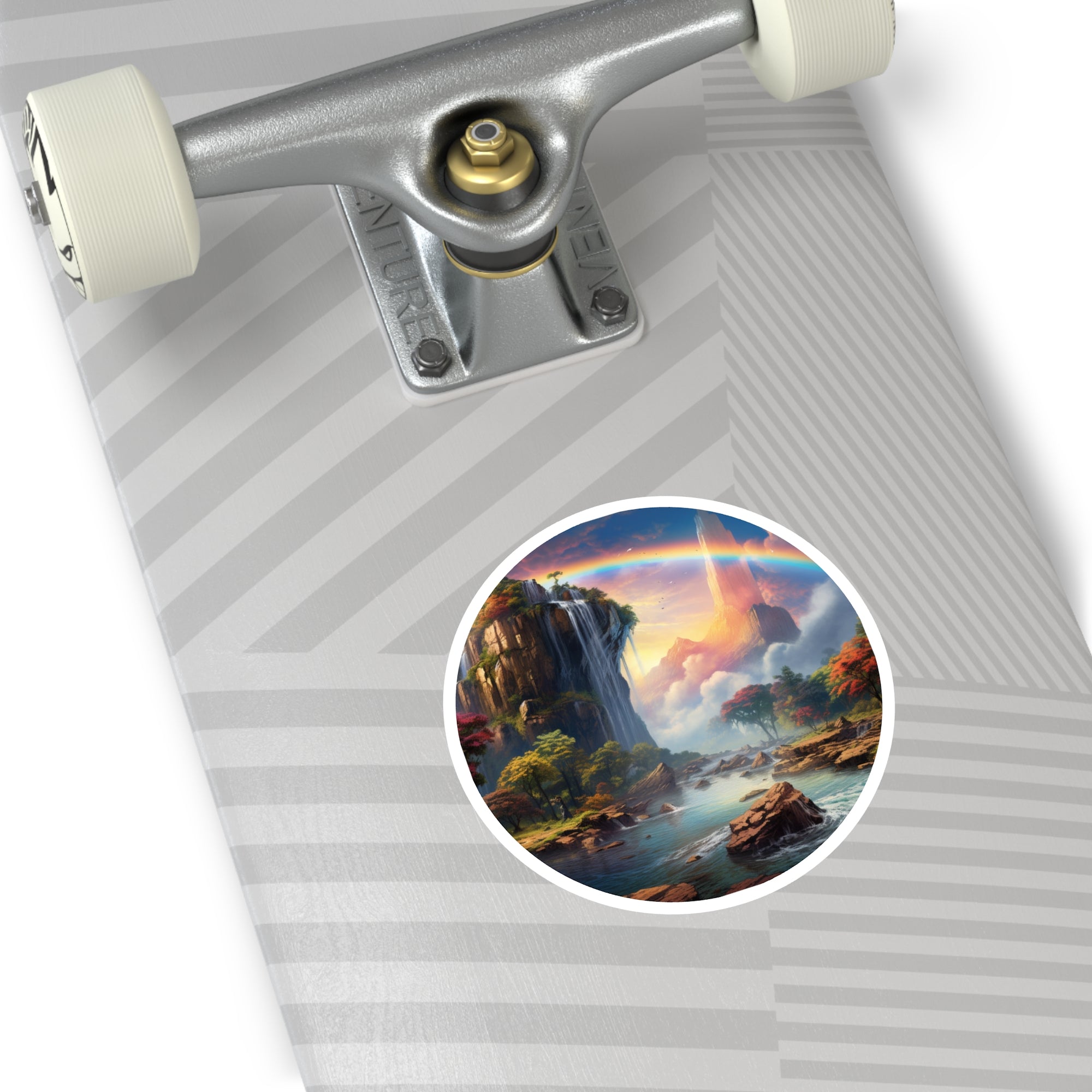 Rainbow Mountain Valley, Dreamscape Sticker, Laptop Decal, Scenic Nature Gift