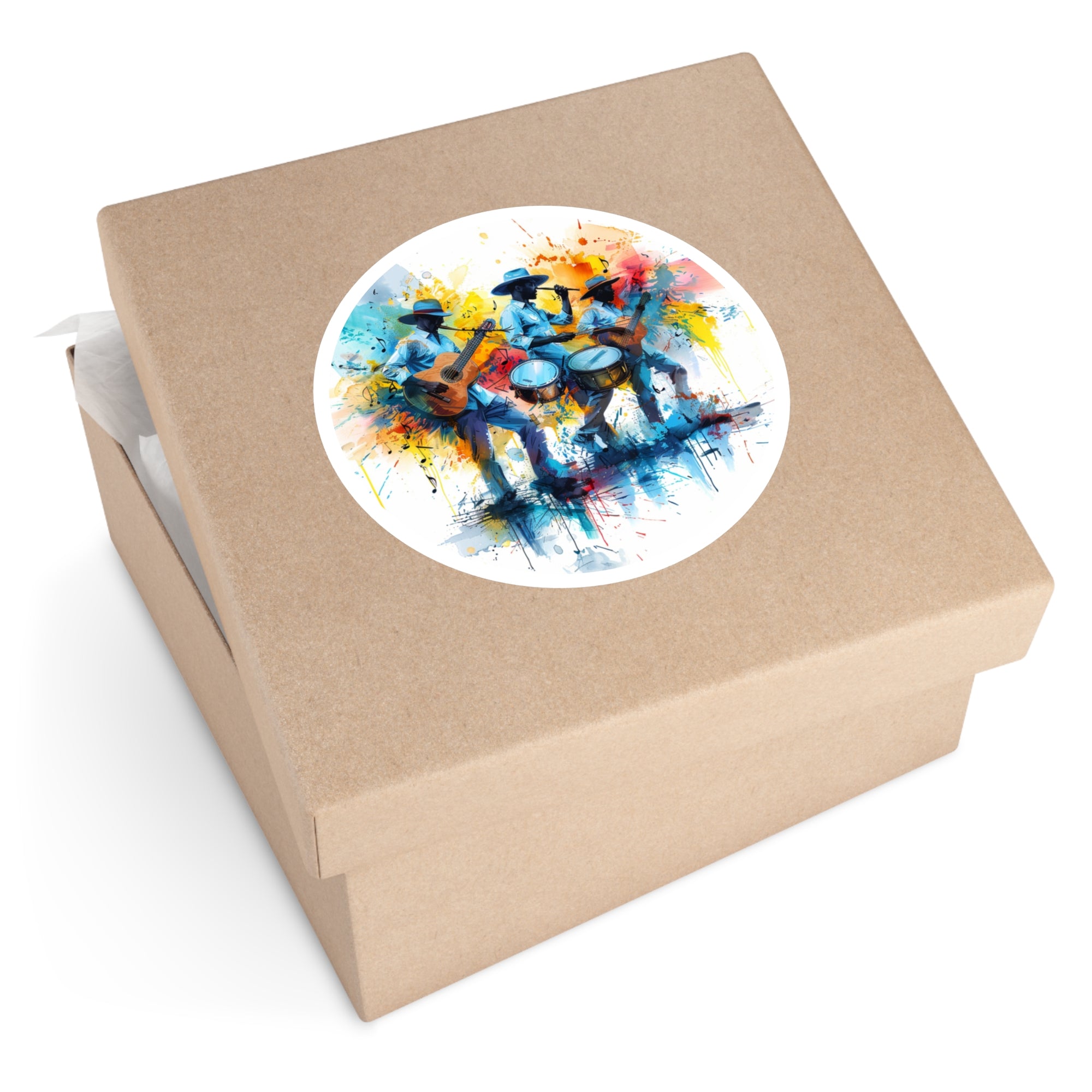 Musicians Splash Sticker, Colorful Music Art, Artistic Band Design, Vibrant Gift