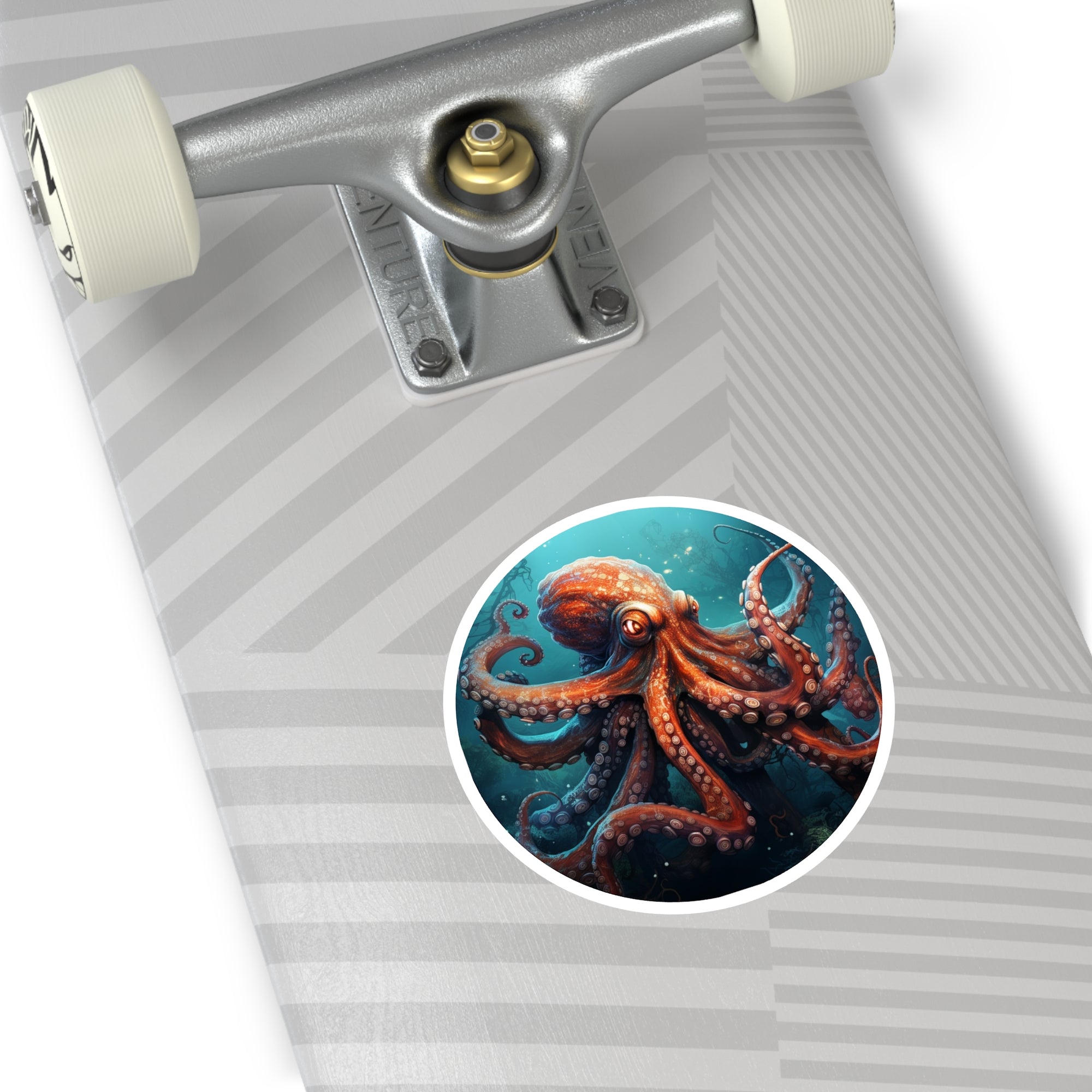 Deep Sea Octopus, Ocean Creature Sticker, Realistic Marine Design, Sea Art