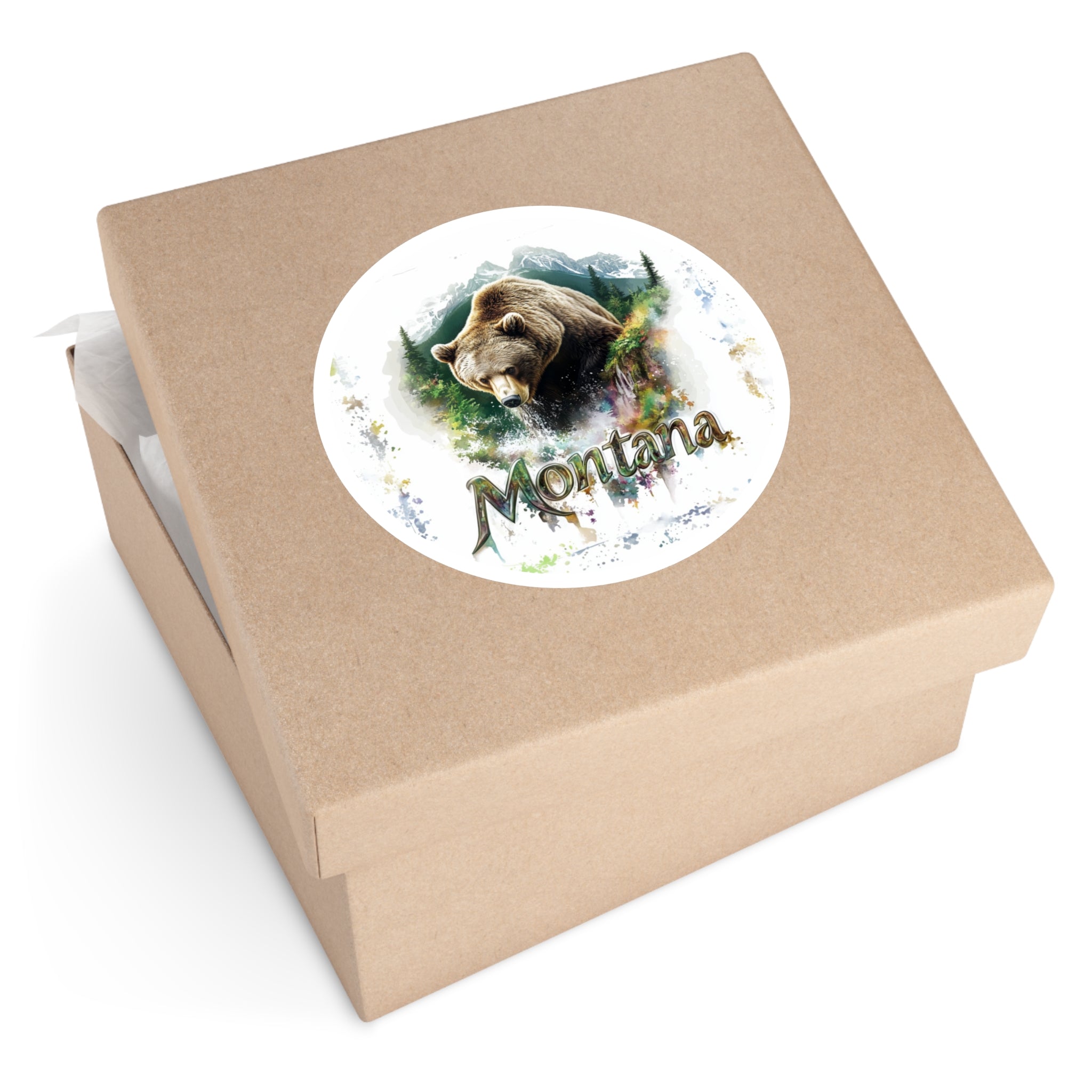 Montana Bear Sticker, Mountain Wildlife Art, State Pride, Nature Adventure