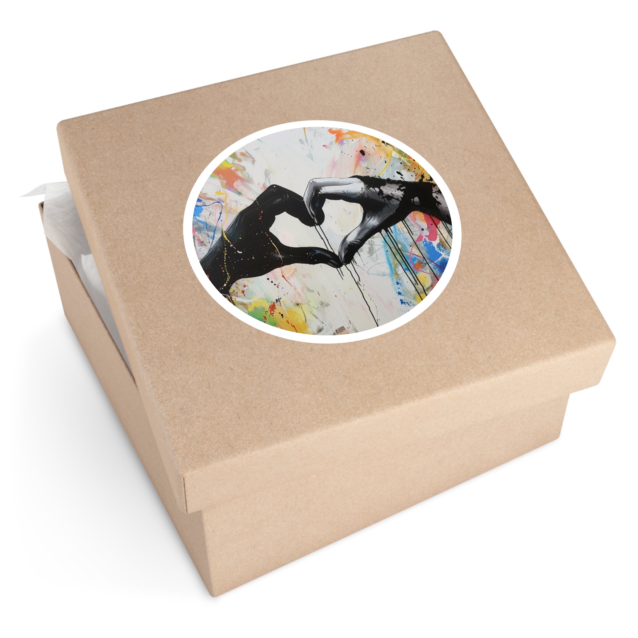 Graffiti Heart Hands Sticker, Street Art Style, Equality and Hope, Bold Expression