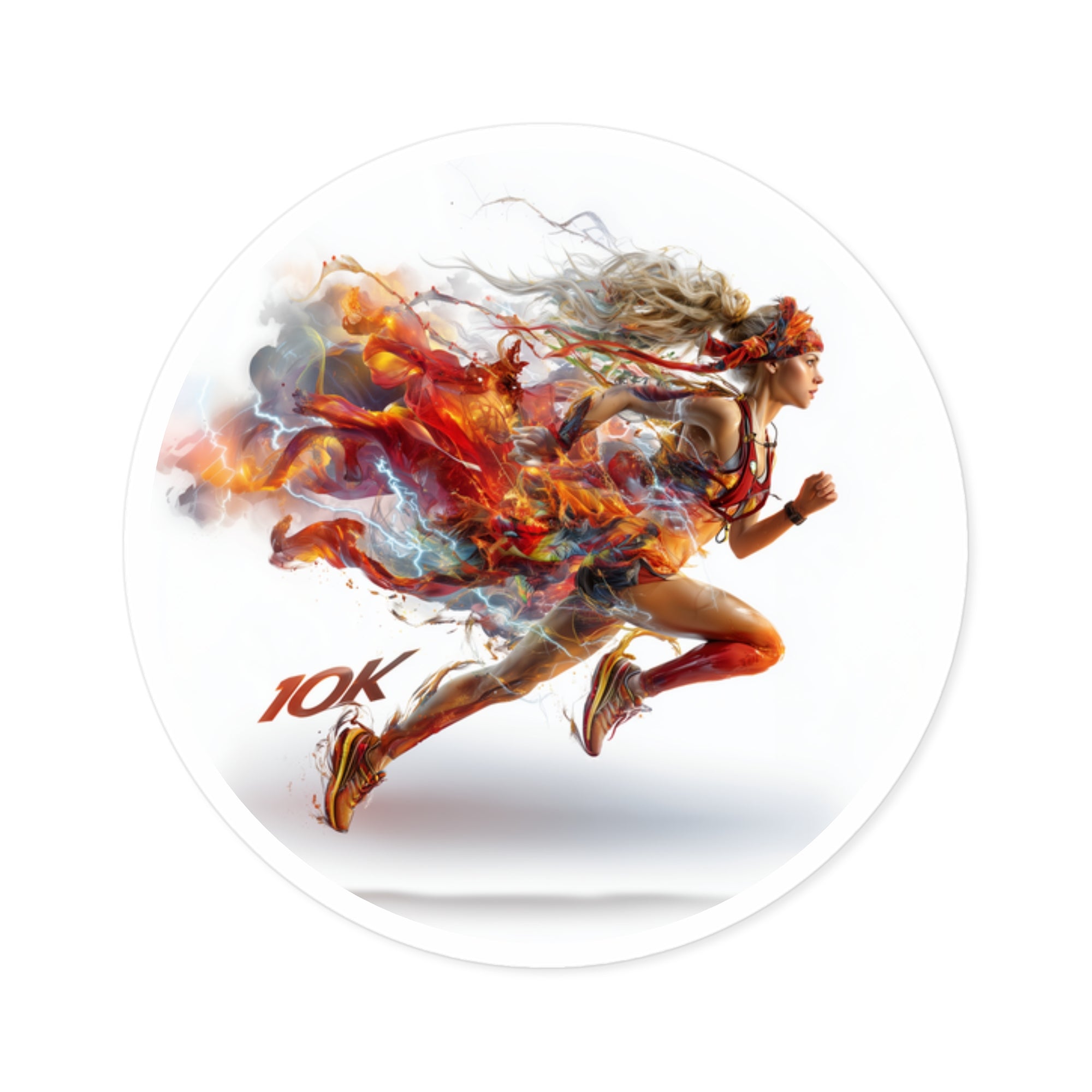 10K runner, dynamic fitness Sticker, workout gear, race motivation