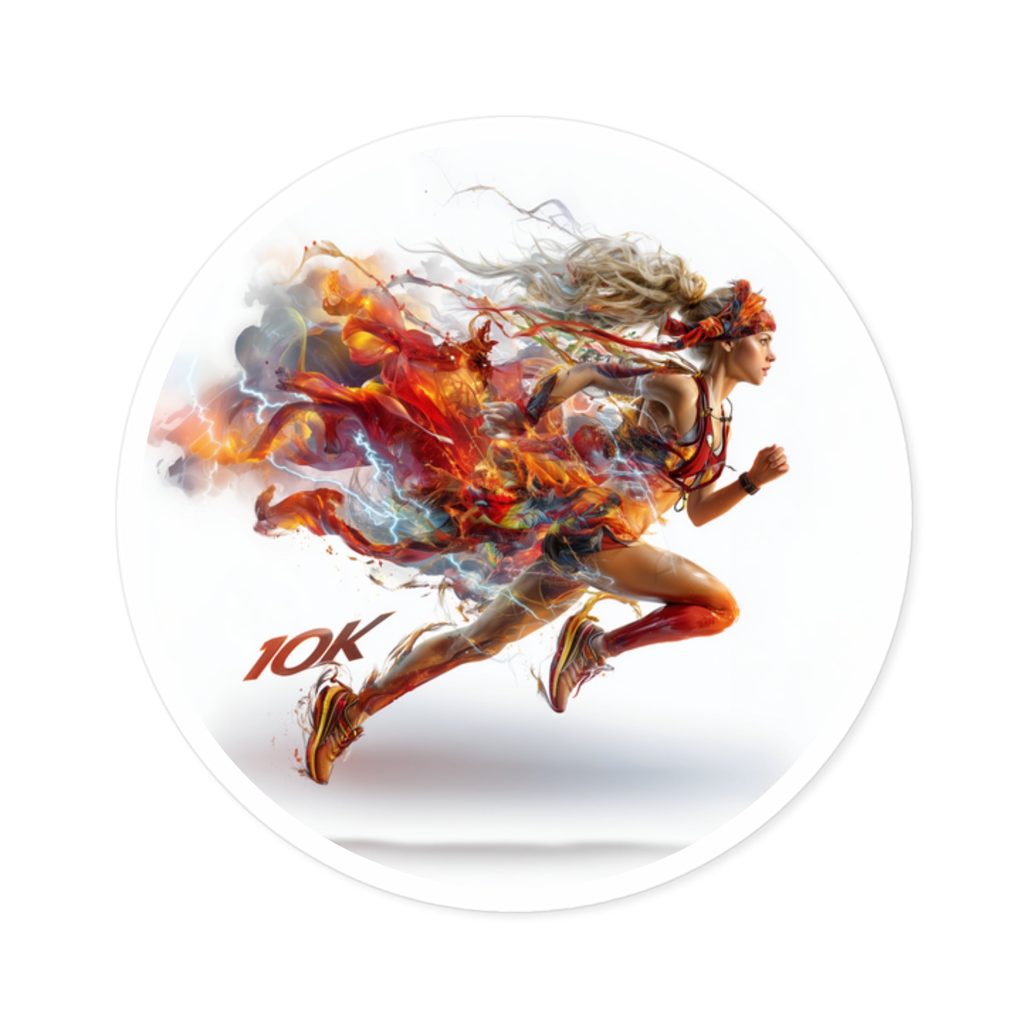 10K runner, dynamic fitness Sticker, workout gear, race motivation