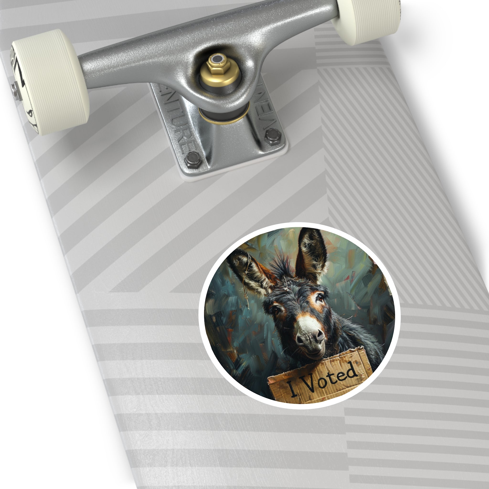 I Voted Donkey, Political Humor Sticker, Animal Art, Civic Design