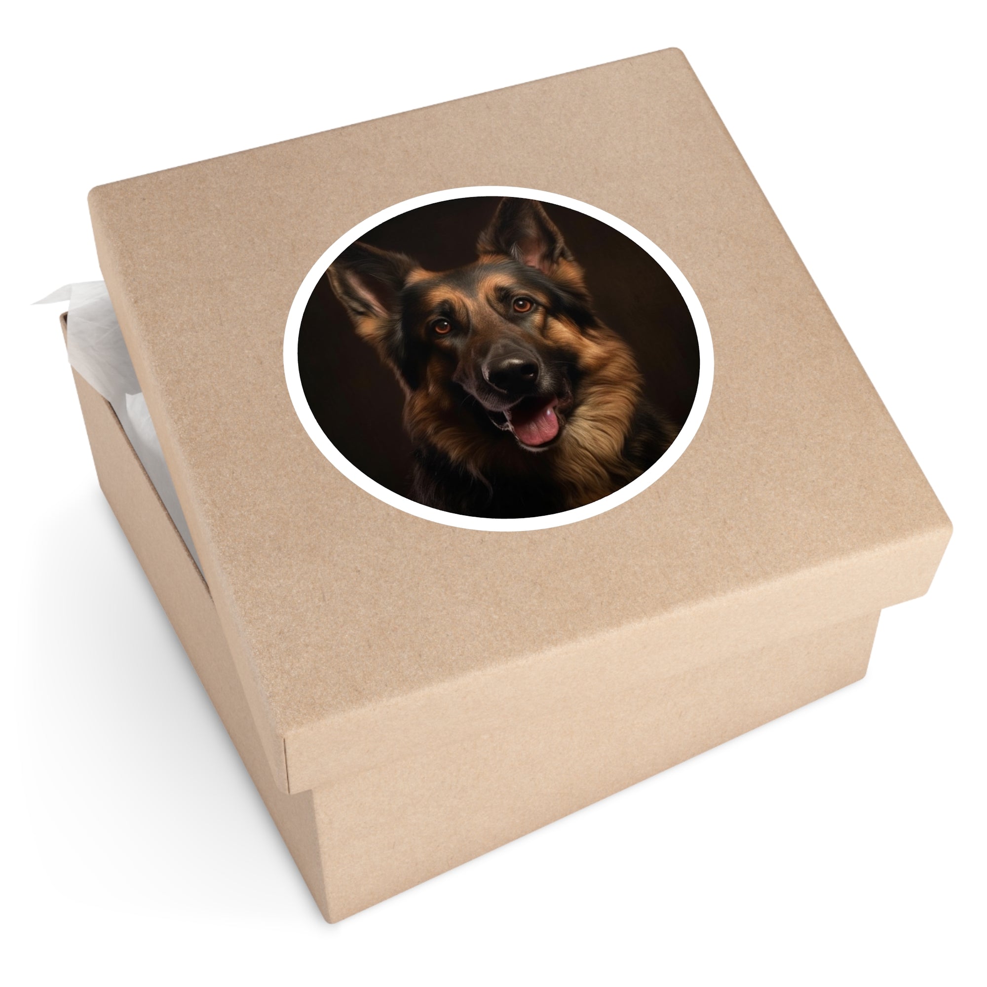 German Shepherd Sticker, Realistic Dog Design, Loyal Pet Art, Classic Style