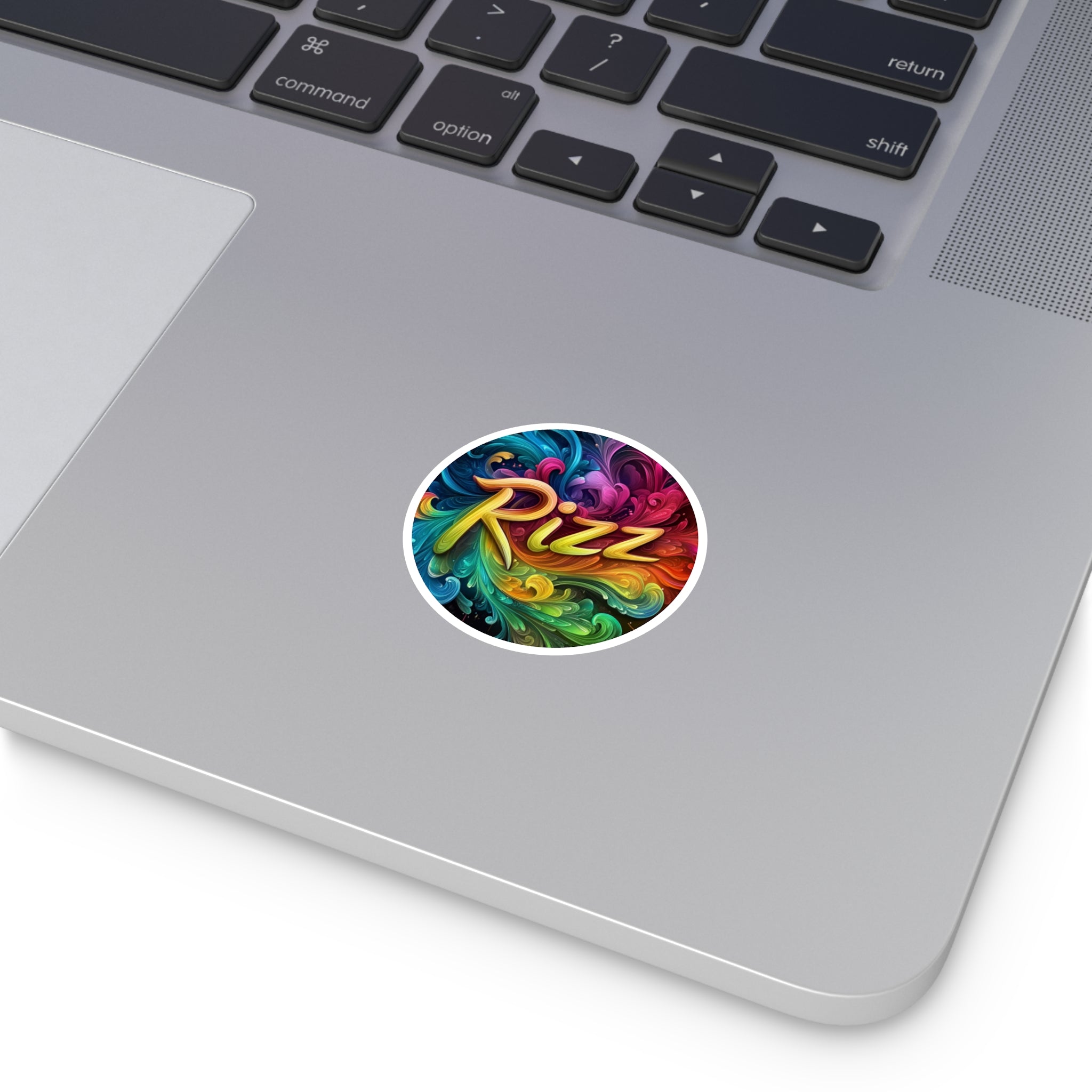 Rizz Sticker, Bold Rainbow Text, Trendy Slang Art, Fun Gift
